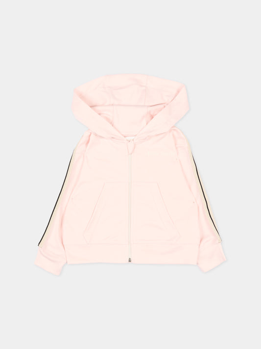 Felpa rosa per neonata con bande,Palm Angels,PG3X003S26FLE001 042