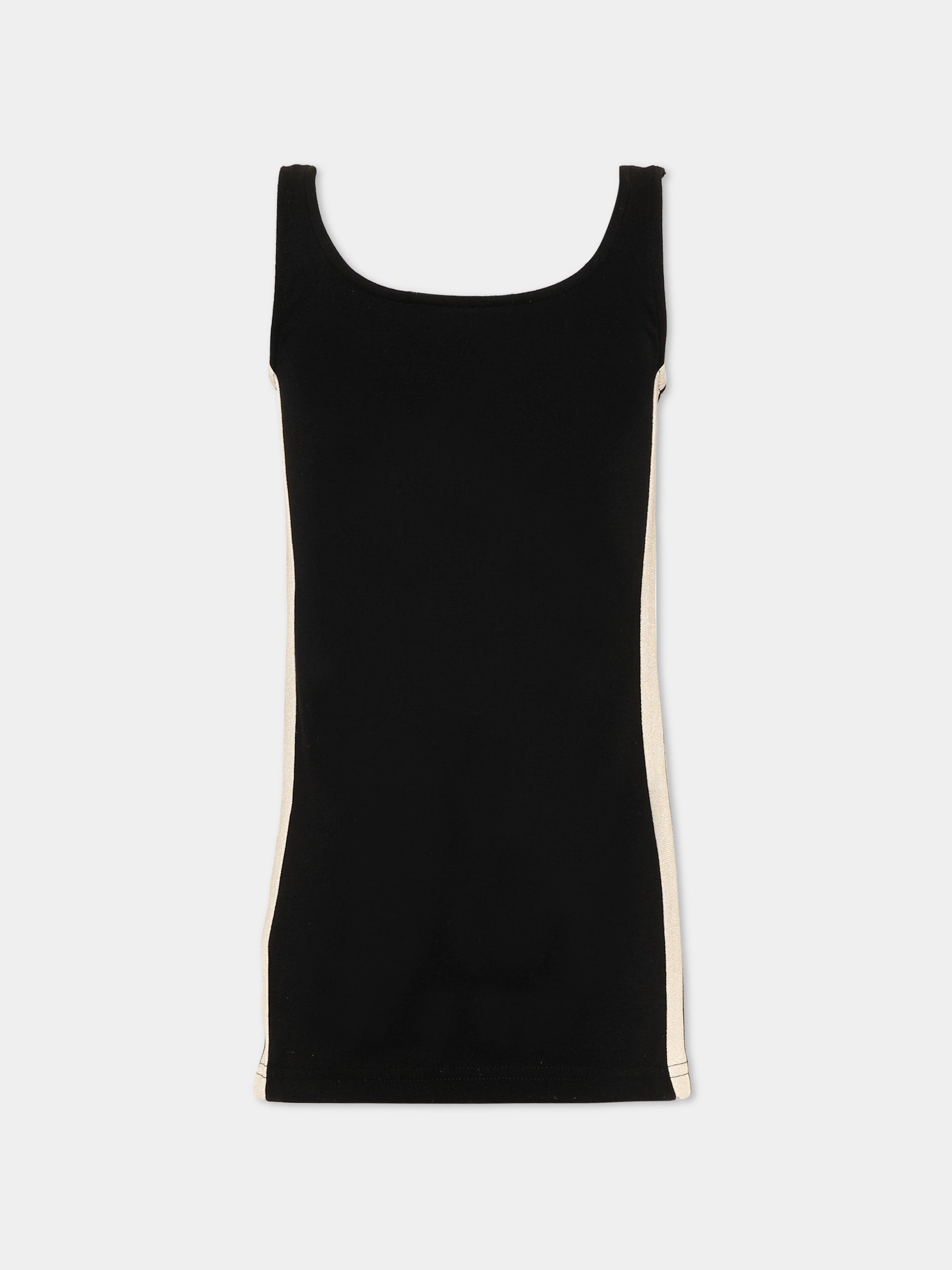 Vestito nero per bambina con logo,Palm Angels,PGCM009S26FLE001 110