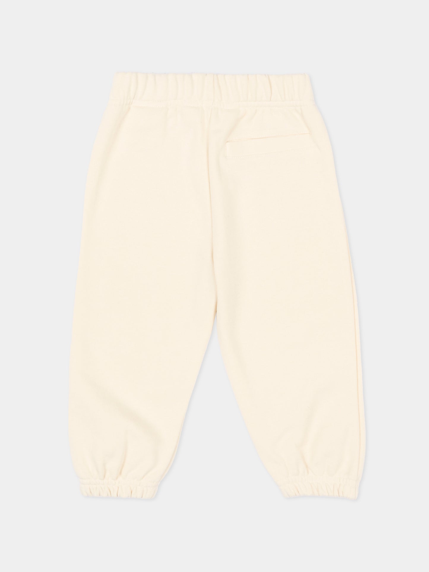 Pantaloni sportivi avorio per neonata con logo,Palm Angels,PGXD002S26FLE001 002