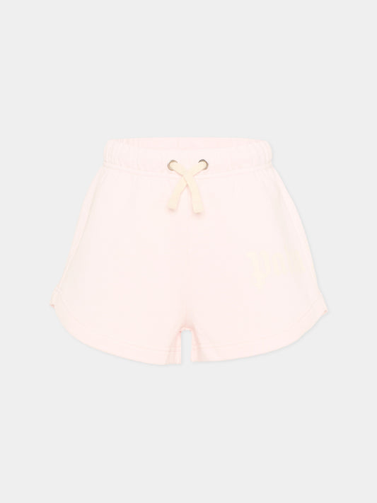 Shorts sportivi rosa per bambina con logo,Palm Angels,PGCI005S26FLE002 042