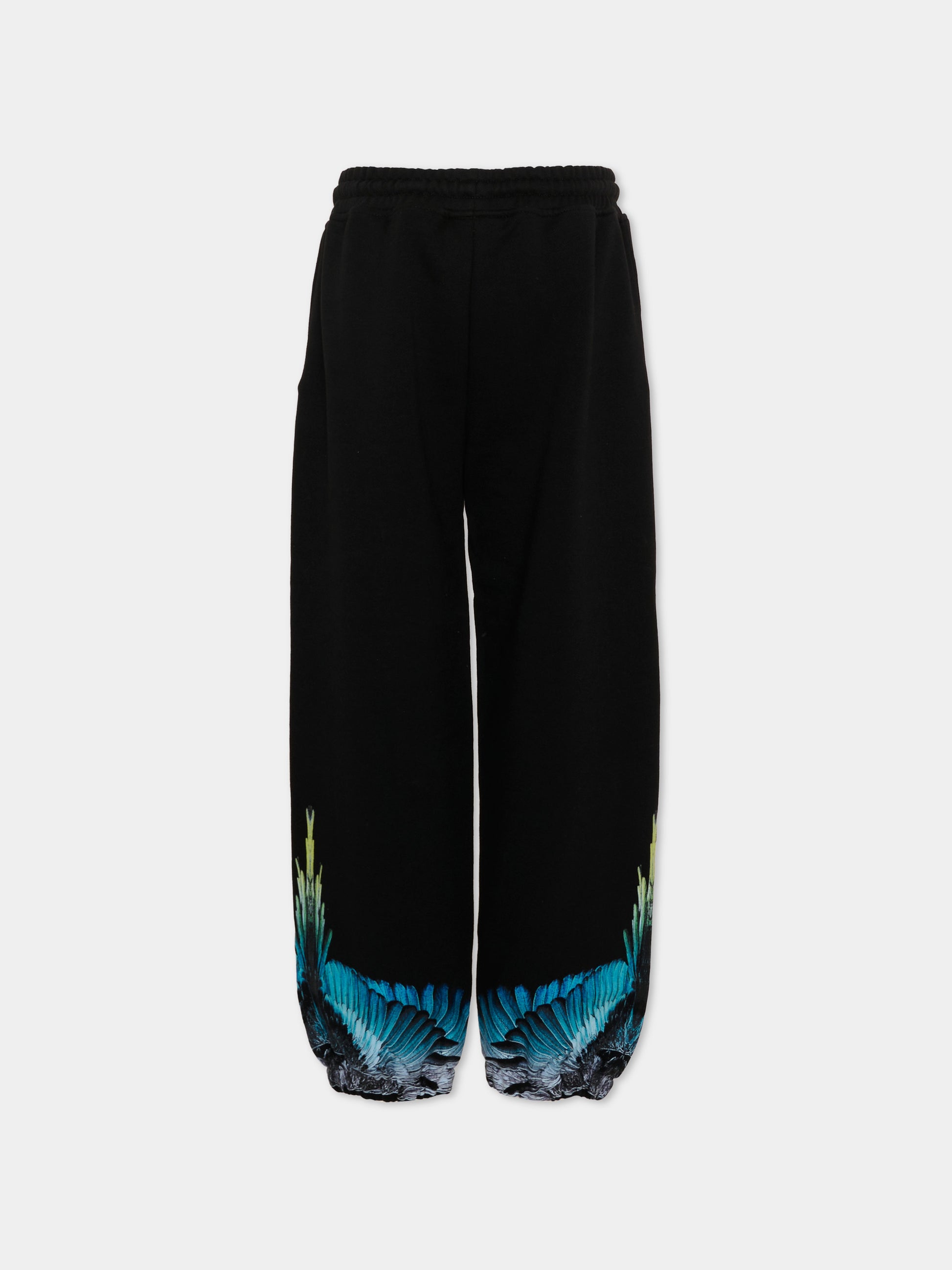 Pantaloni sportivi neri con ali per bambino,County Of Milan Kids,S6CMJBFP015 110