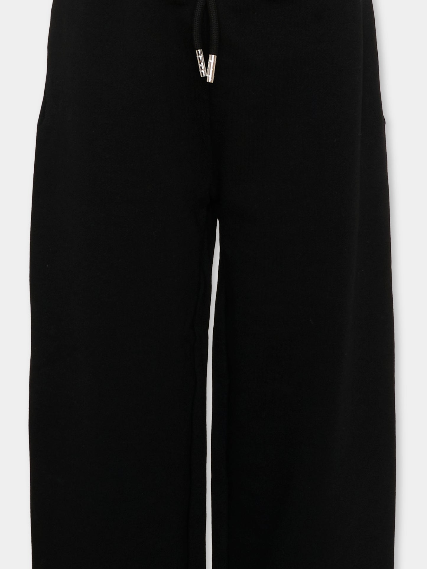 Pantaloni sportivi neri con ali per bambino,County Of Milan Kids,S6CMJBFP015 110