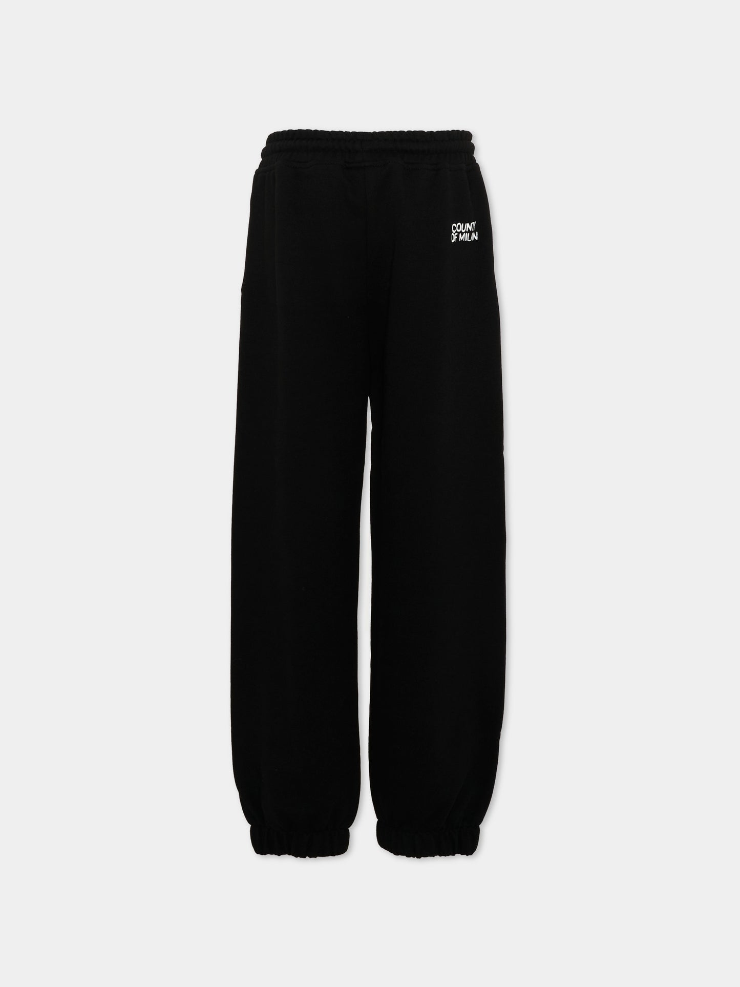Pantaloni sportivi nero per bambino con logo,County Of Milan Kids,S6CMJBFP032 110