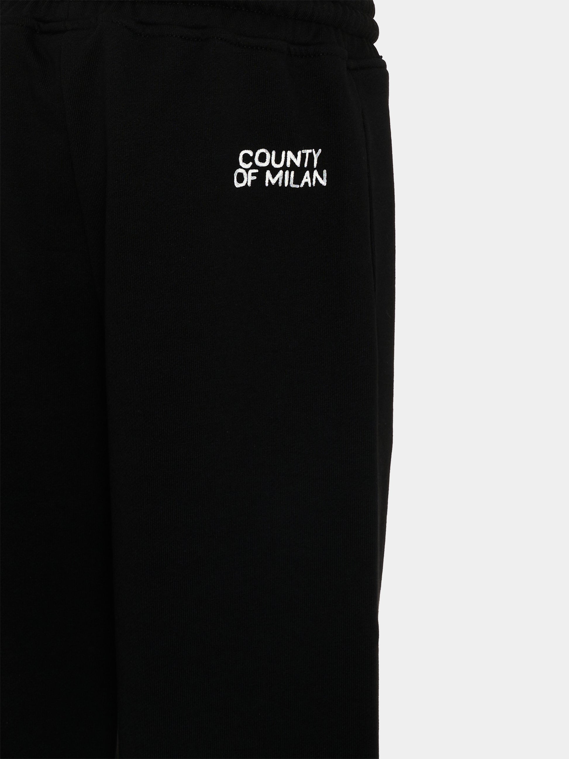 Pantaloni sportivi nero per bambino con logo,County Of Milan Kids,S6CMJBFP032 110