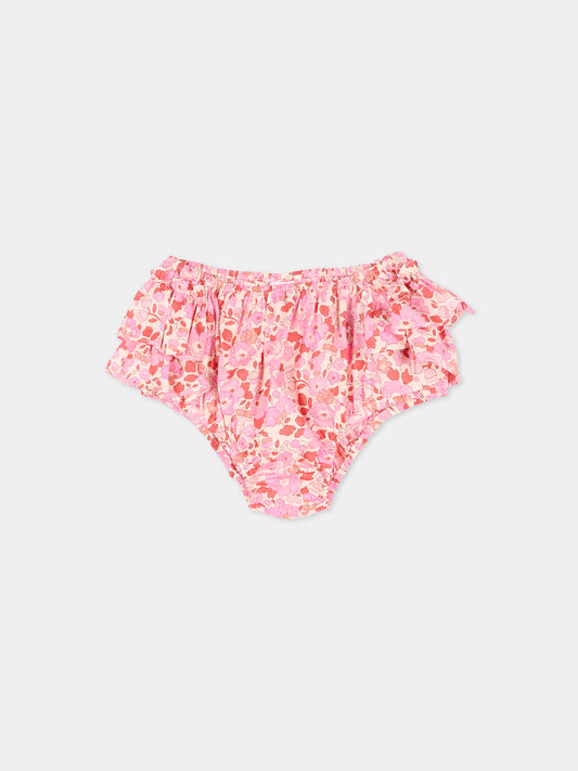 Slip bikini rosa per neonata floreale,Pesciolino Rosso,N04 S 166