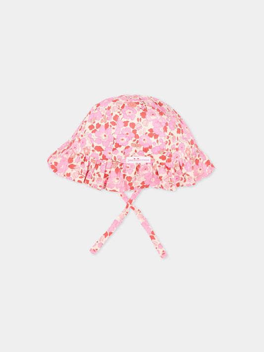 Cloche rosa per neonata a fiori,Pesciolino Rosso,CP S 166