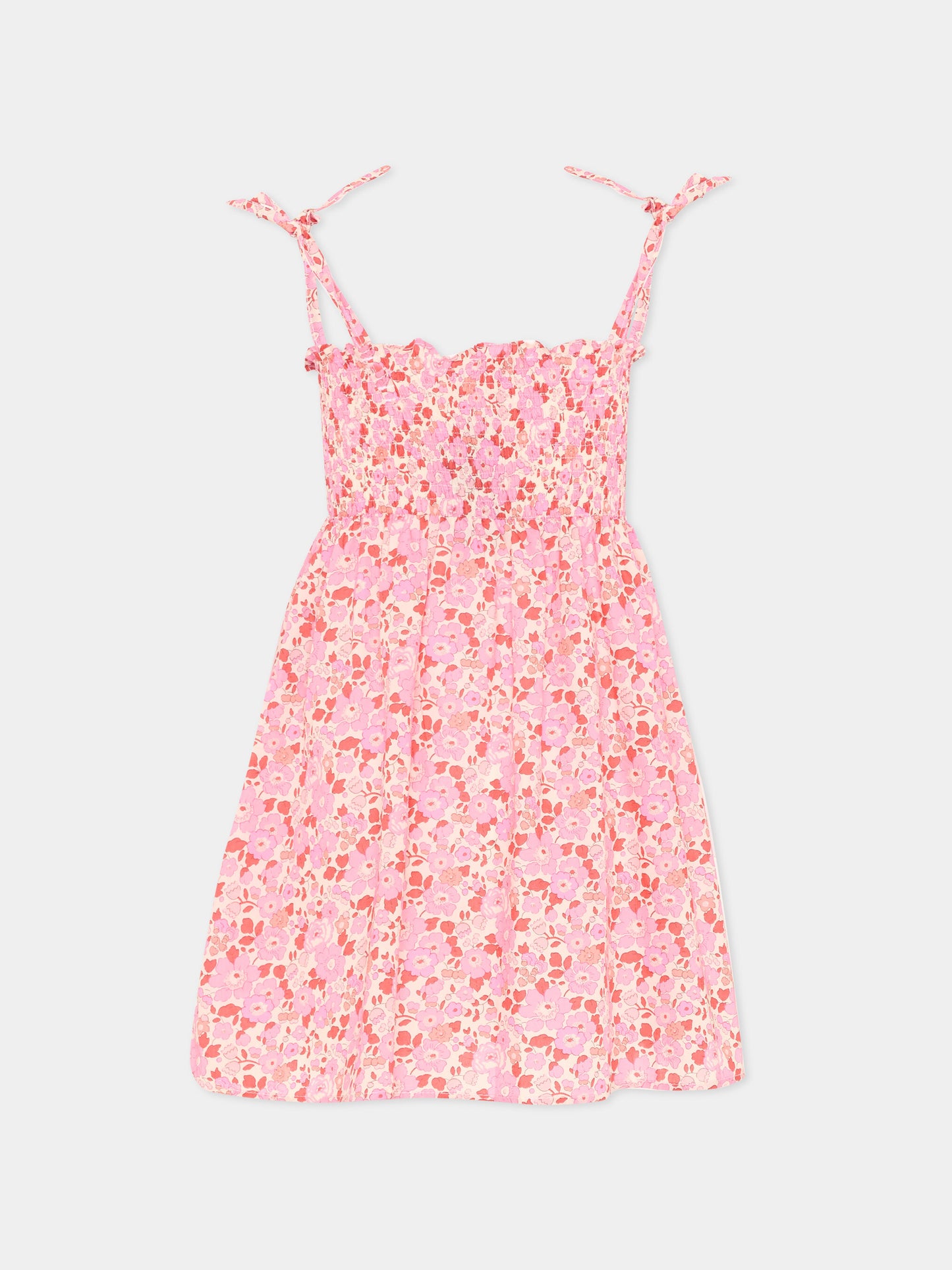 Copricostume rosa floreale per bambina,Pesciolino Rosso,ABI LIBERTY S 166