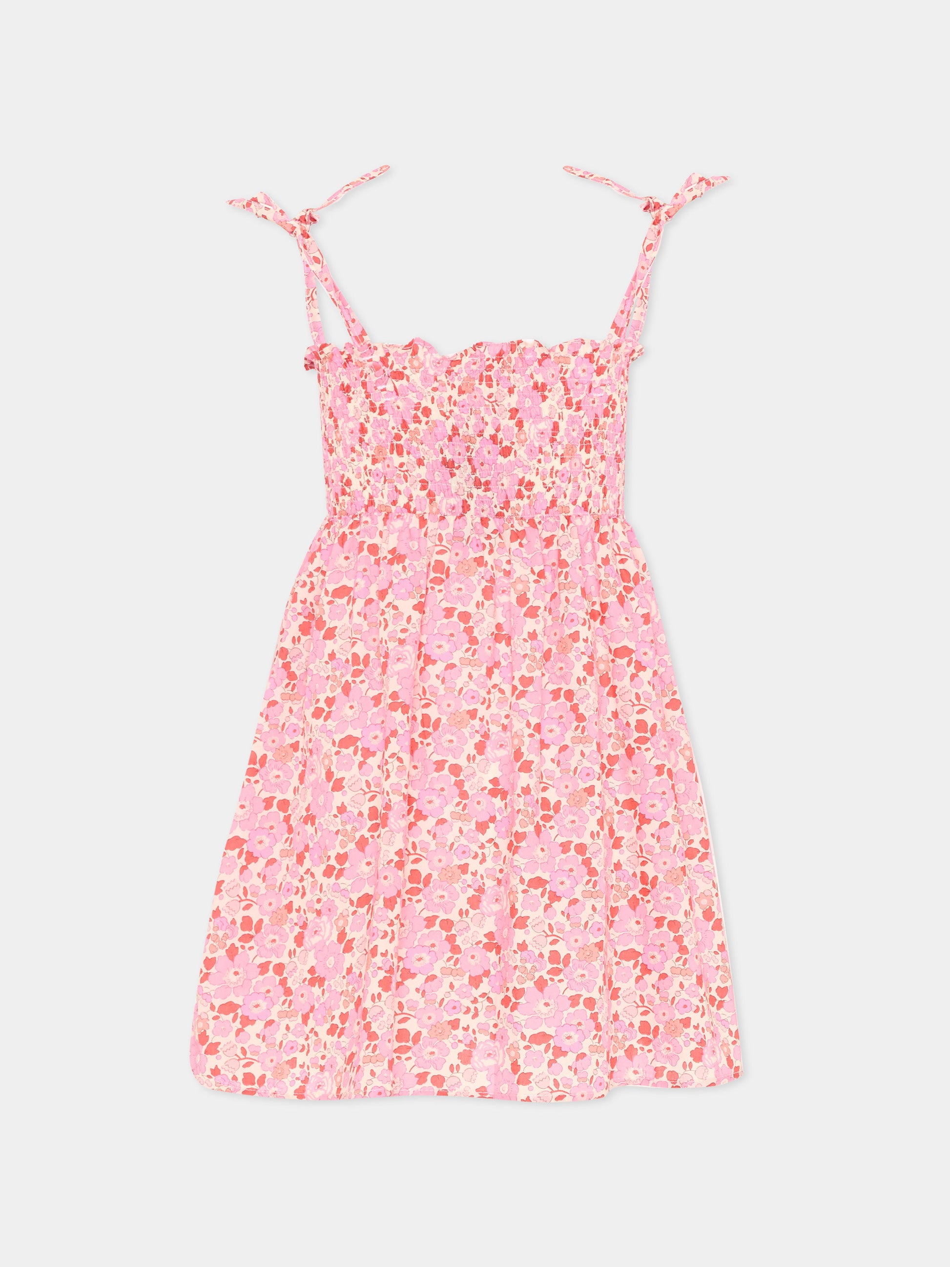 Copricostume rosa floreale per bambina,Pesciolino Rosso,ABI LIBERTY S 166