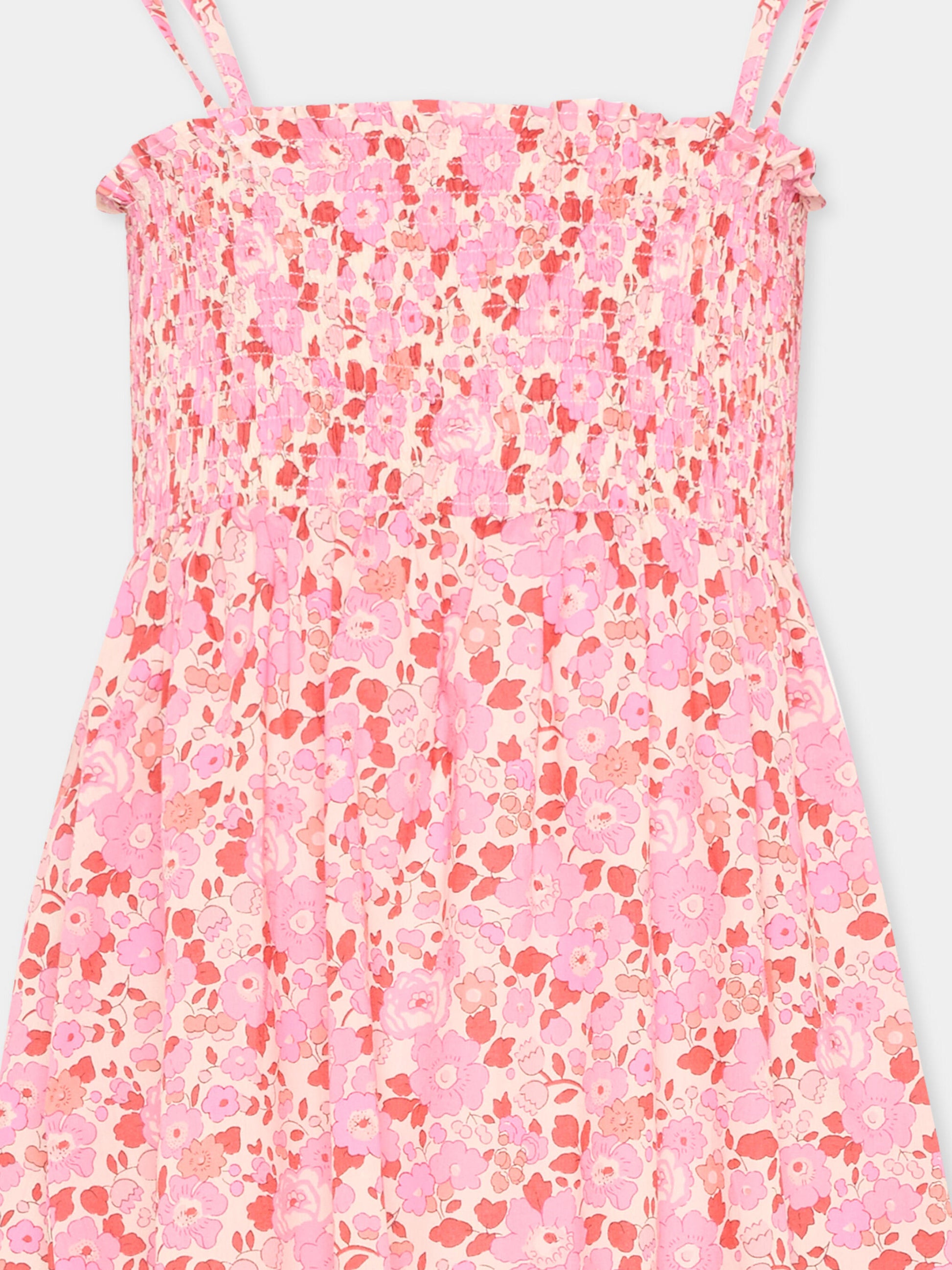 Copricostume rosa floreale per bambina,Pesciolino Rosso,ABI LIBERTY S 166