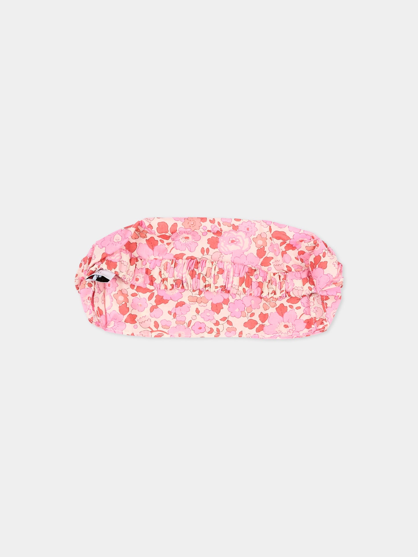 Bandana rosa per bambina floreale,Pesciolino Rosso,BND S 166