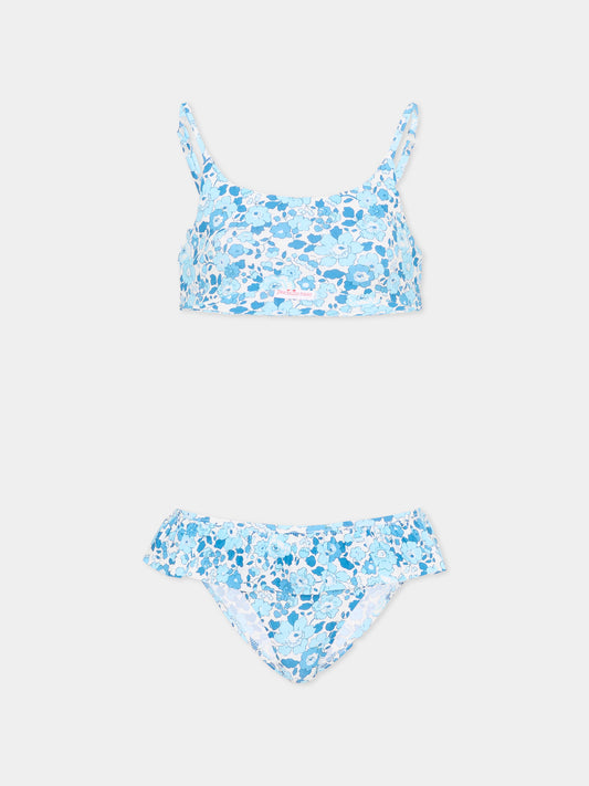 Bikini celeste in liberty per bambina,Pesciolino Rosso,BKK 7 S 177