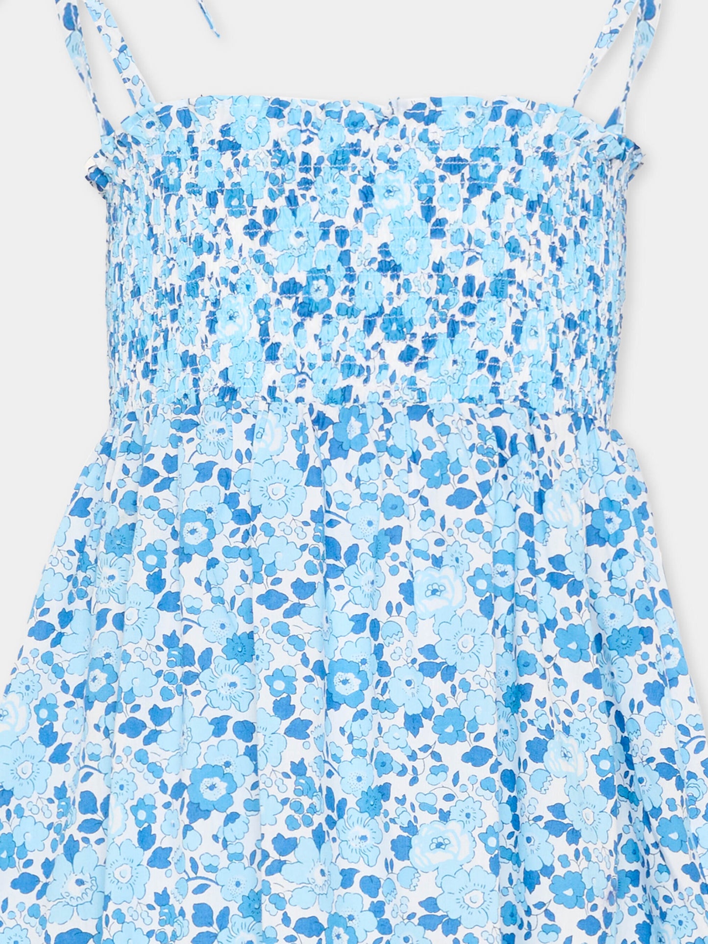 Copricostume celeste per bambina floreale,Pesciolino Rosso,ABI LIBERTY S 177