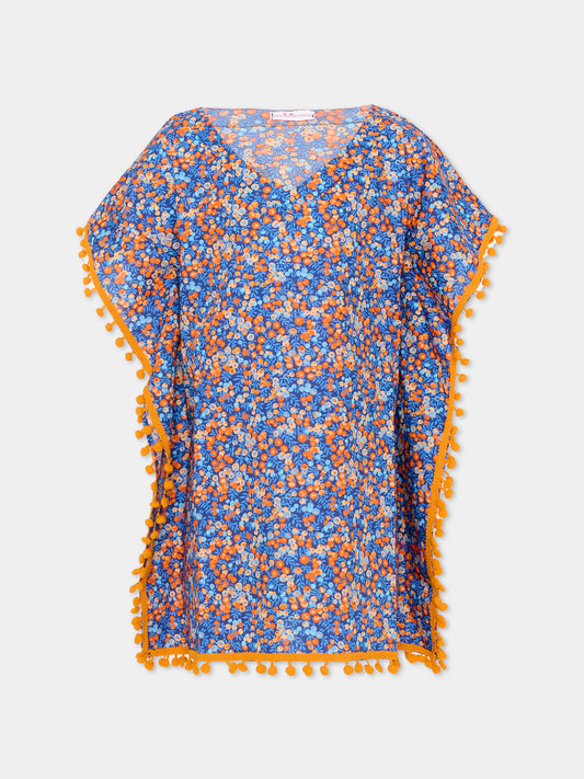Copricostume blu per bambina floreale,Pesciolino Rosso,CAF 06PONPON S 194
