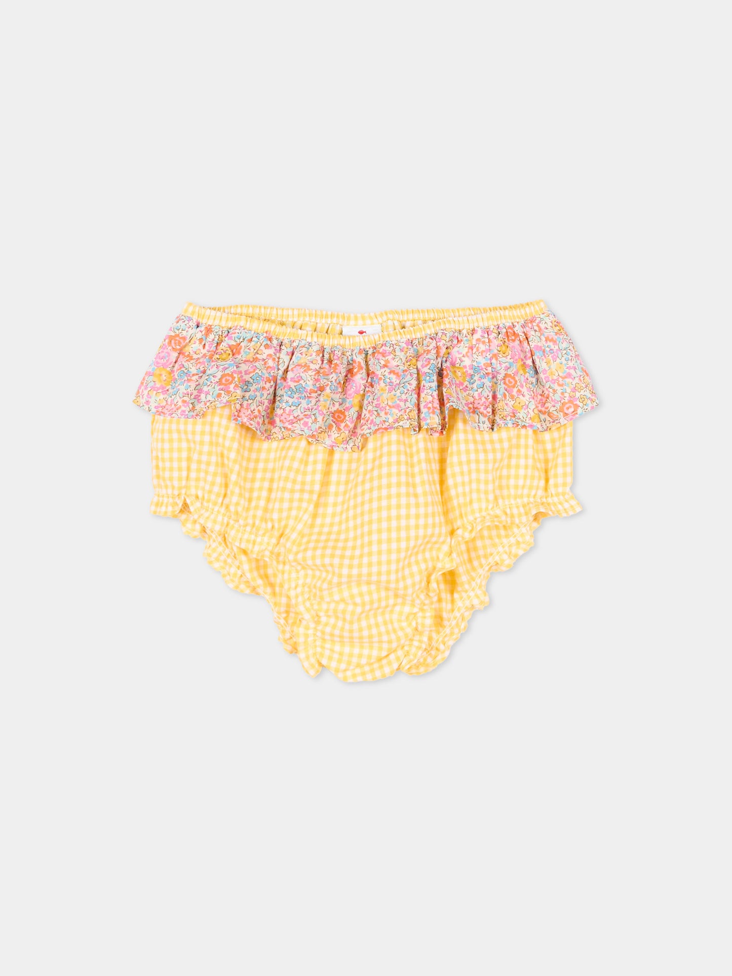 Slip bikini giallo per neonata vichy,Pesciolino Rosso,N02 PATCH S 186