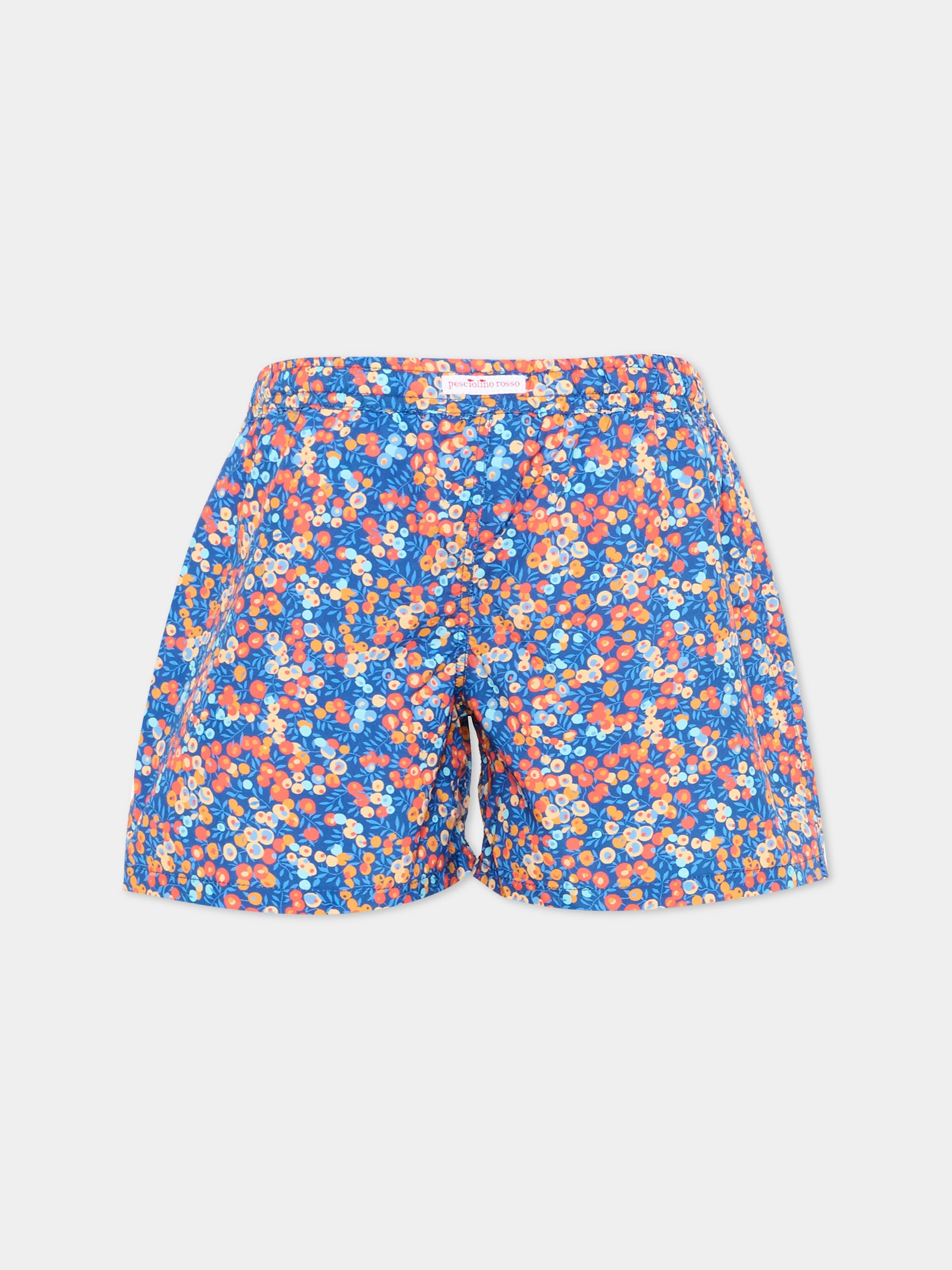 Boxer mare blu per bambino floreale,Pesciolino Rosso,M3 S 194