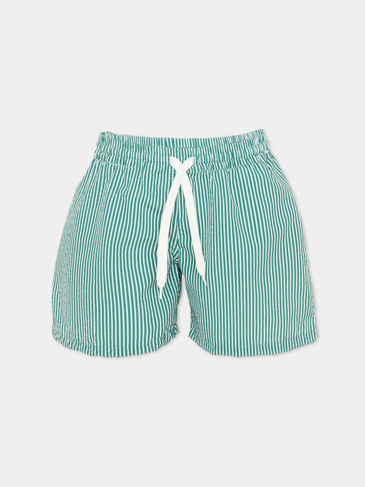 Boxer mare verde per bambino a righe,Pesciolino Rosso,M8 RIGA VERDE