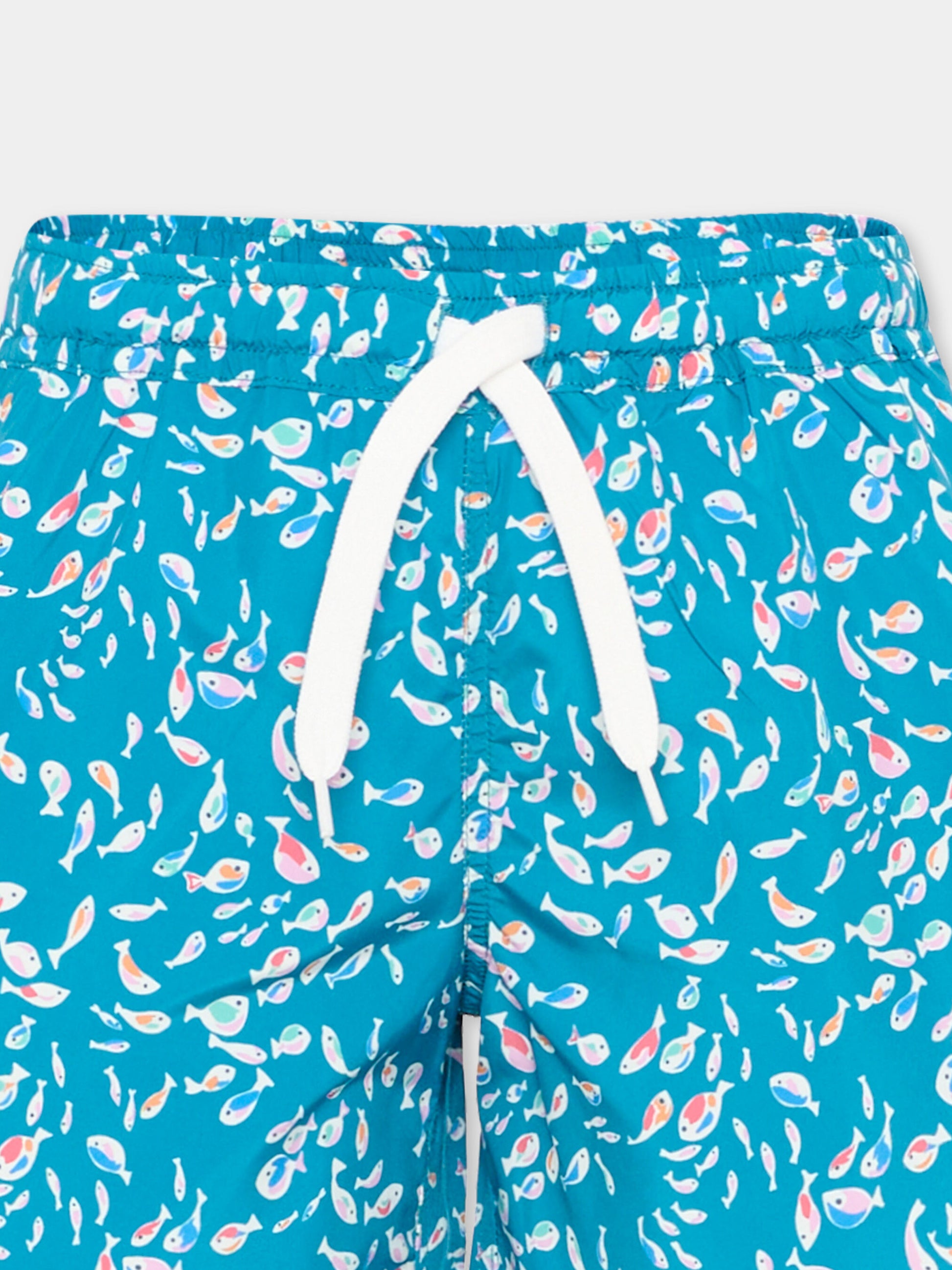 Boxer mare blu per bambino con pesci,Pesciolino Rosso,M3 S 192