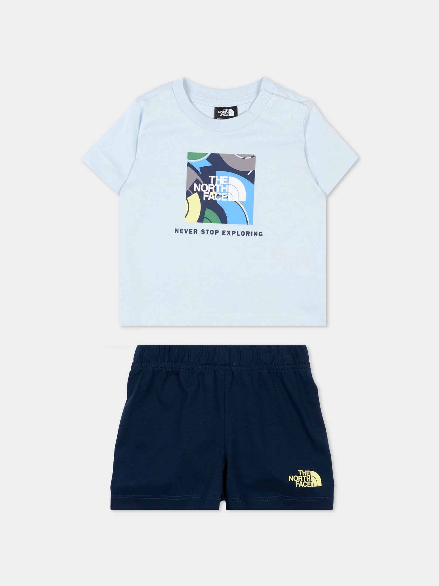 Completo sportivo celeste per neonato con logo,The North Face Kids,NF0A8G1DMC81