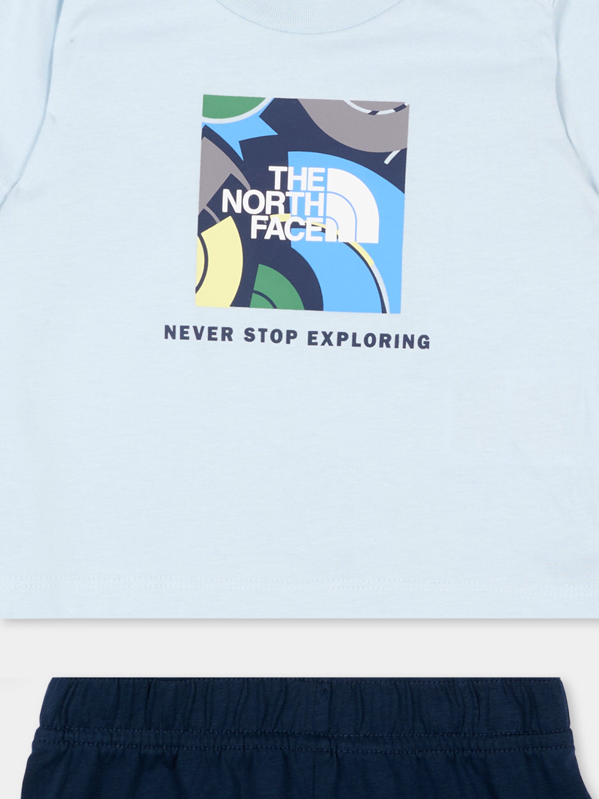 Completo sportivo celeste per neonato con logo,The North Face Kids,NF0A8G1DMC81