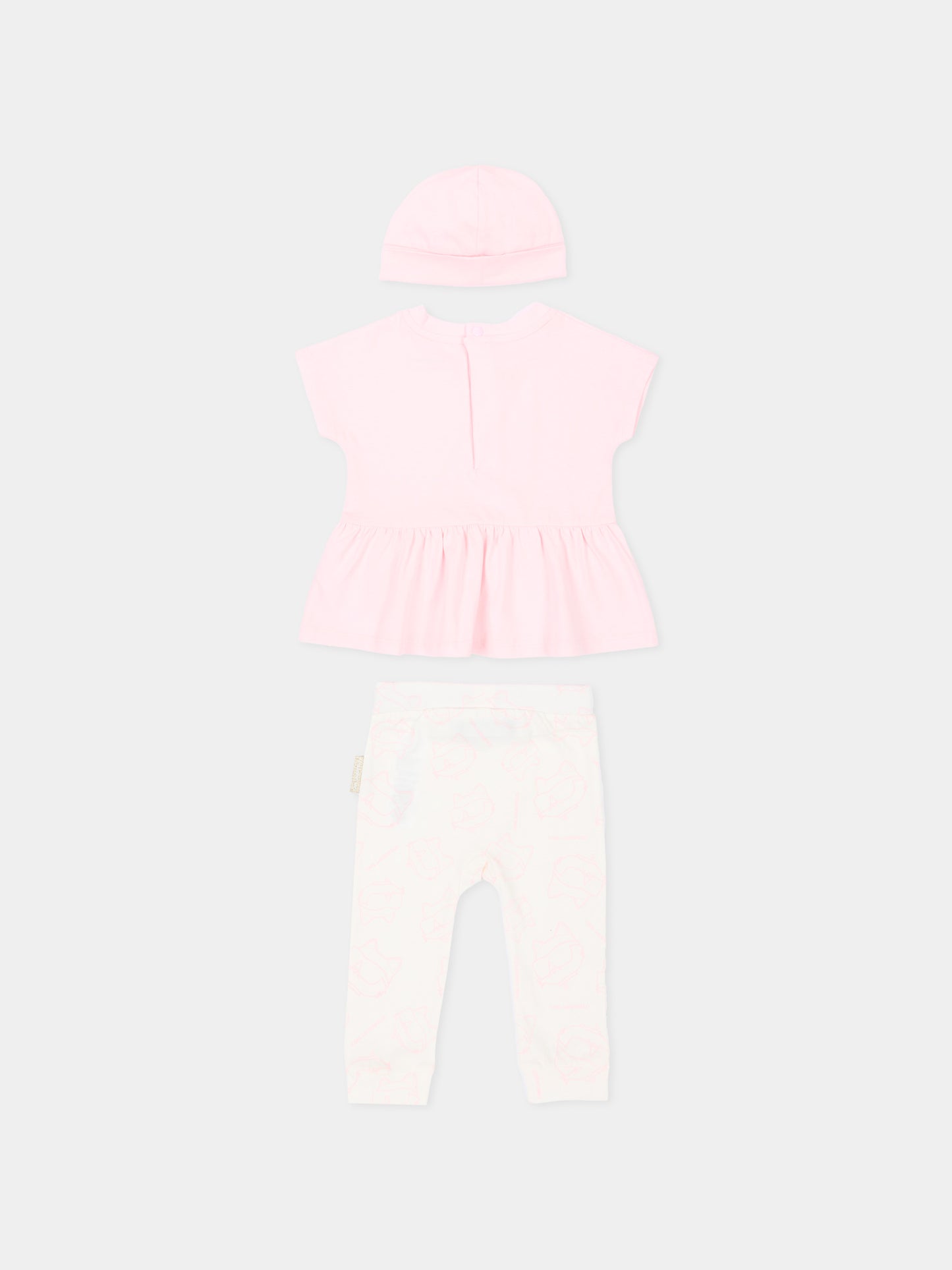 Completo sportivo rosa per neonata con Choupette,Karl Lagerfeld Kids,Z31044 S51