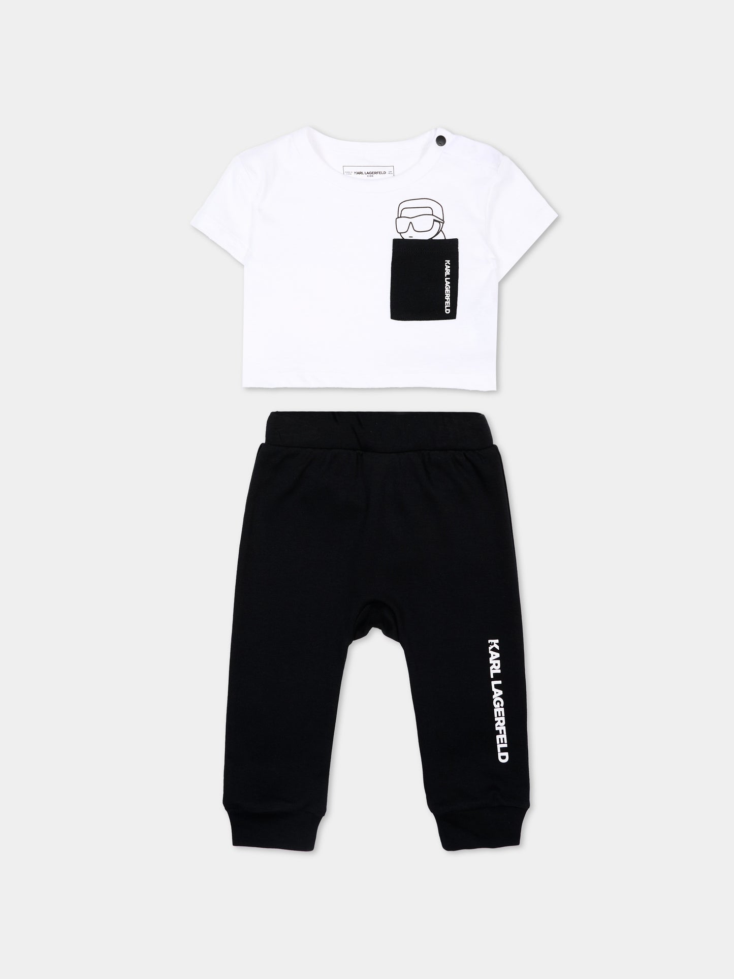 Completo sportivo bianco per neonato con logo,Karl Lagerfeld Kids,Z31052 N50