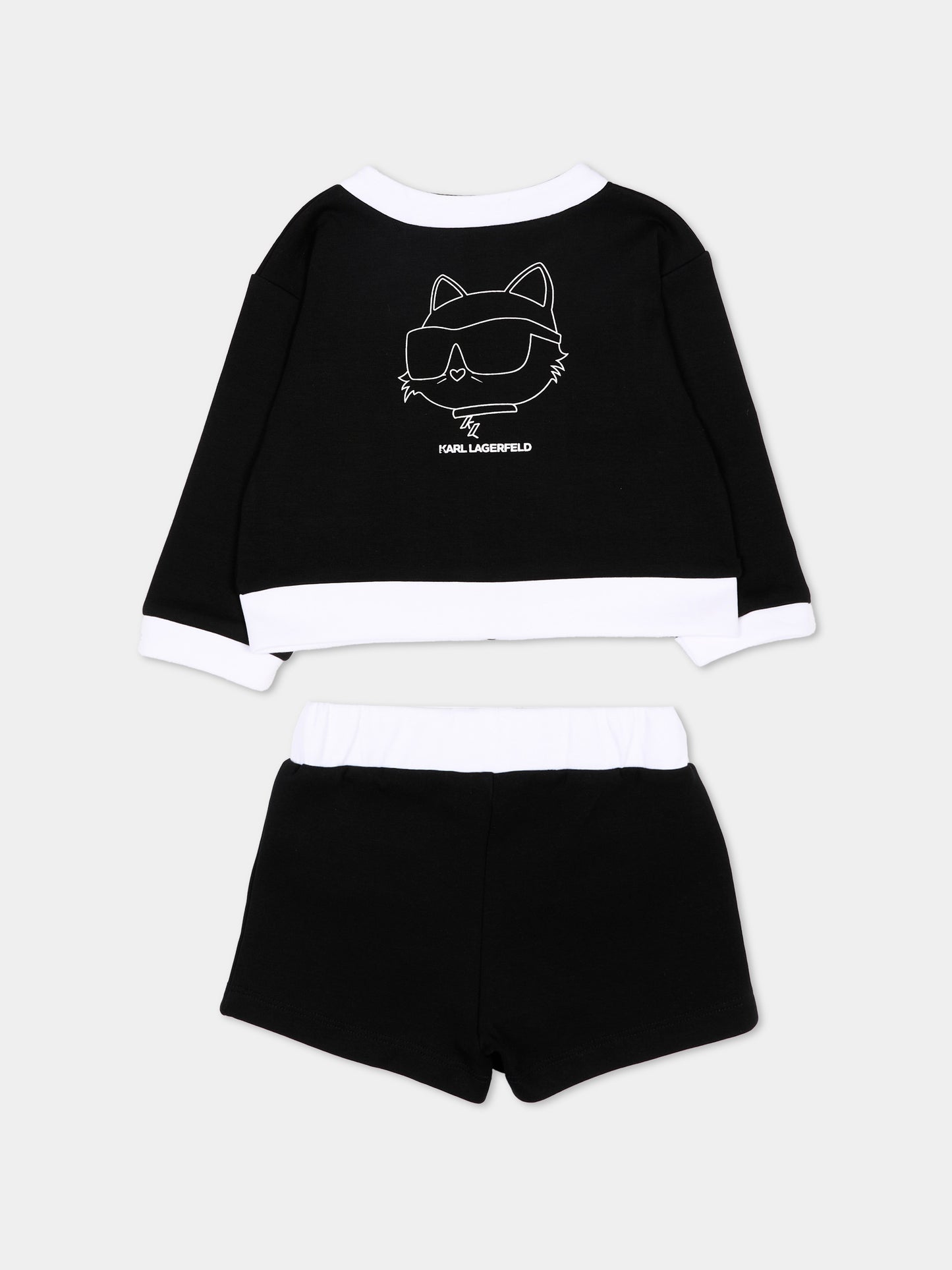 Completo sportivo nero per neonata con Choupette,Karl Lagerfeld Kids,Z31054 09B