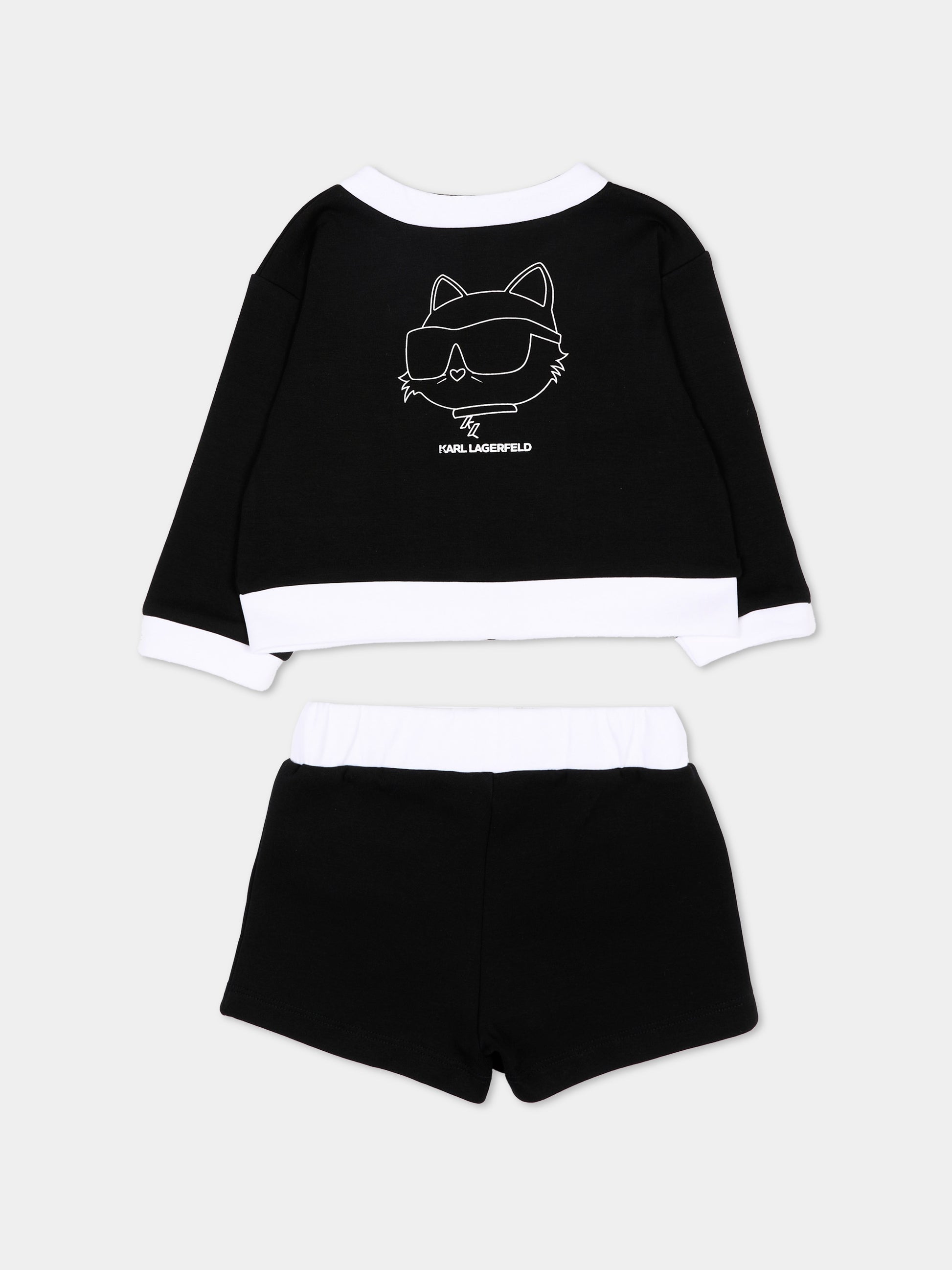 Completo sportivo nero per neonata con Choupette,Karl Lagerfeld Kids,Z31054 09B