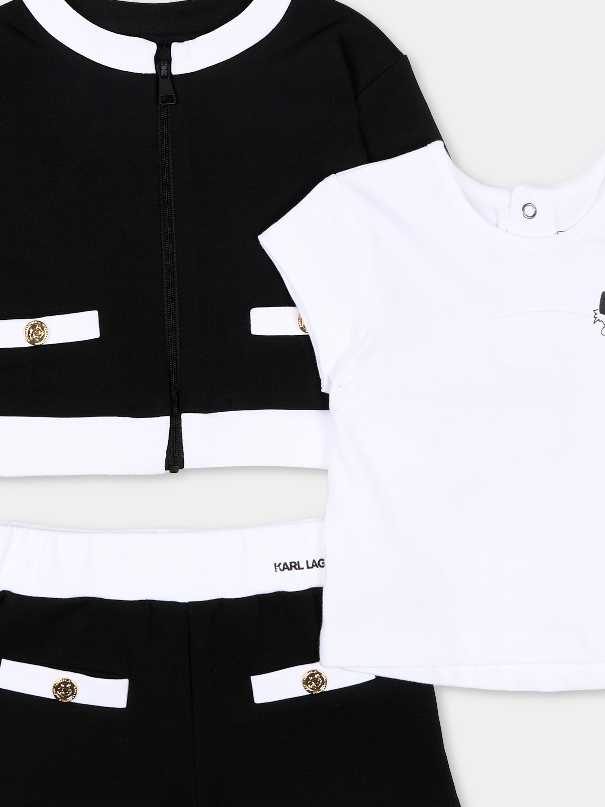 Completo sportivo nero per neonata con Choupette,Karl Lagerfeld Kids,Z31054 09B