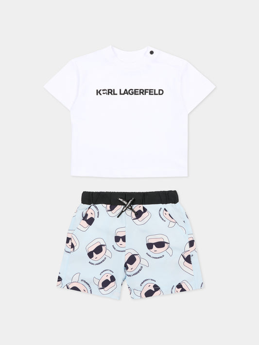 Completo bianco per neonato con Karl Lagerfeld,Karl Lagerfeld Kids,Z31067 10P