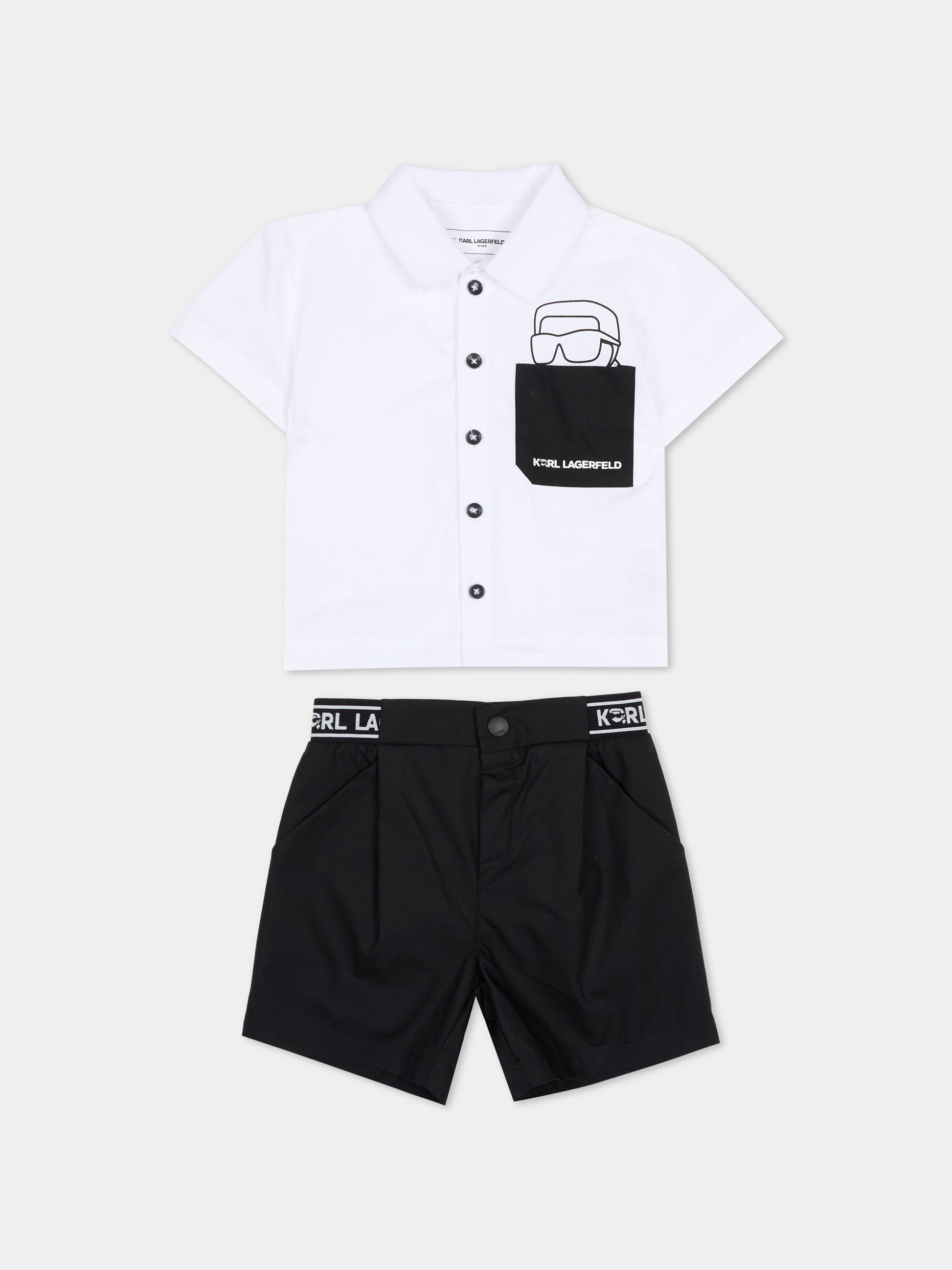 Completo bianco per neonato con Karl Lagerfeld,Karl Lagerfeld Kids,Z31077 10P