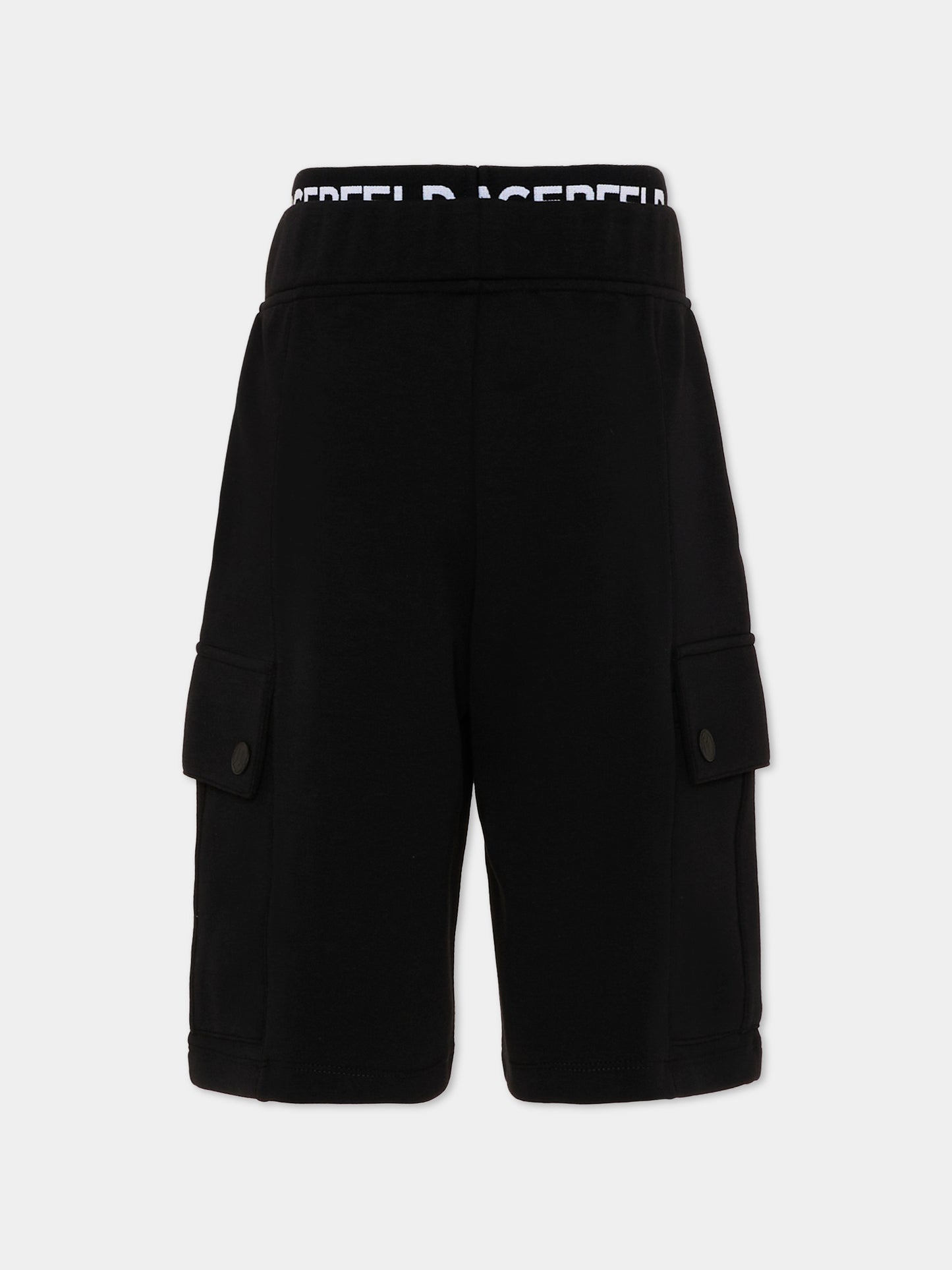 Shorts nero per bambino con logo,Karl Lagerfeld Kids,Z31083 09B