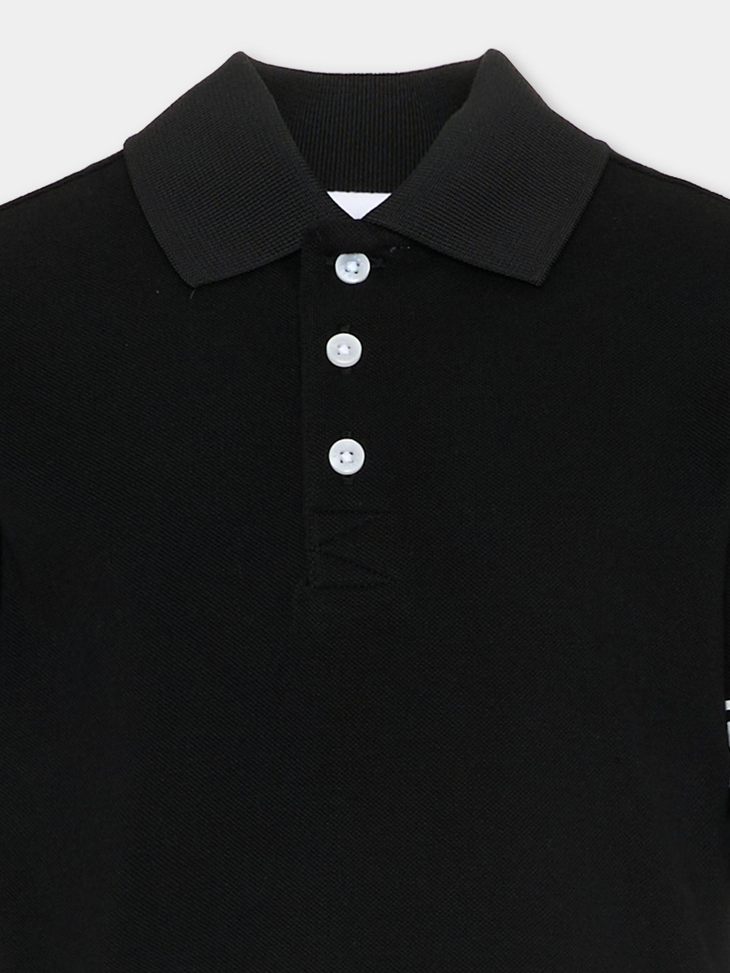 Polo nera per bambino con logo,Karl Lagerfeld Kids,Z31099 09B