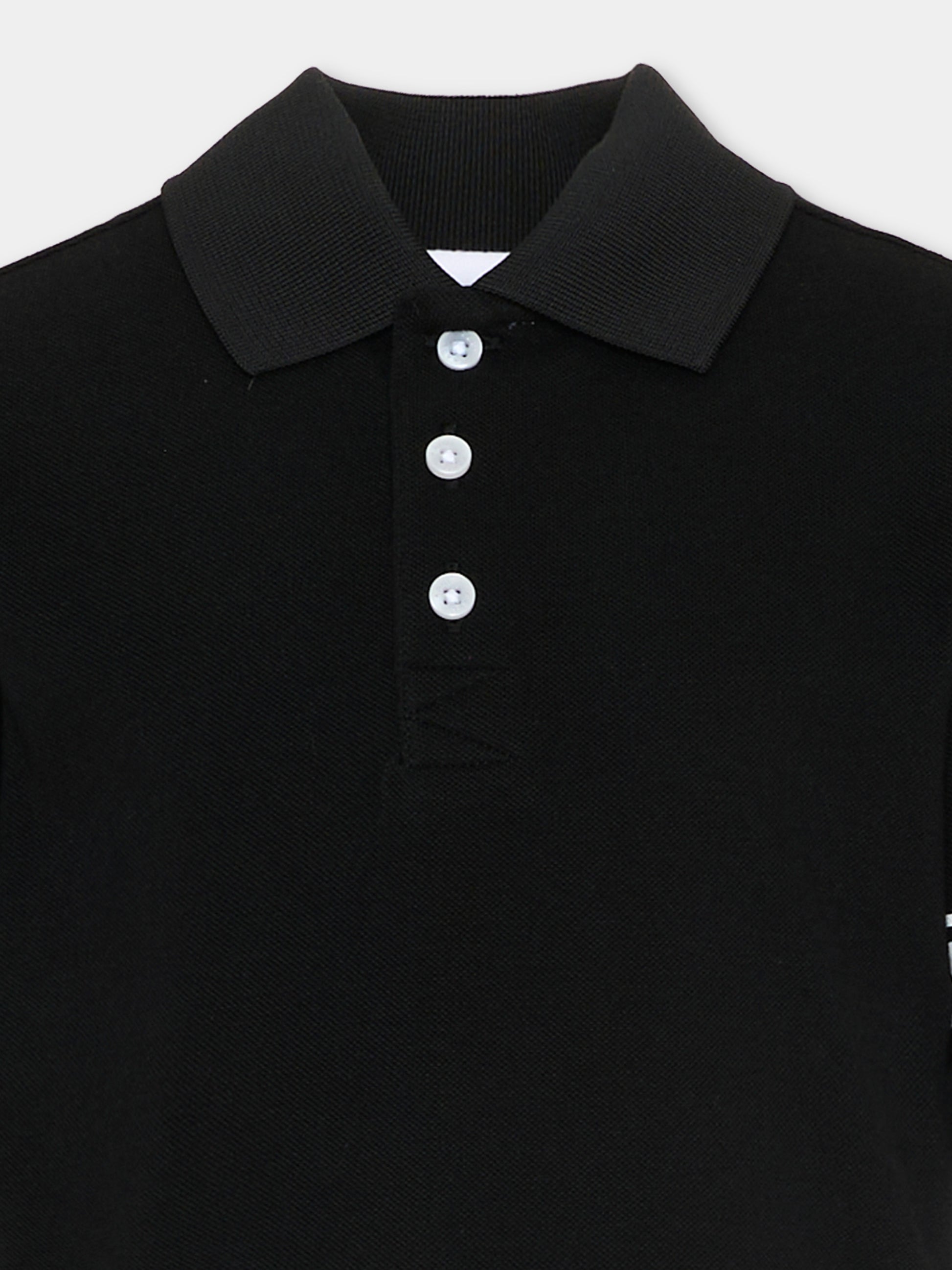 Polo nera per bambino con logo,Karl Lagerfeld Kids,Z31099 09B