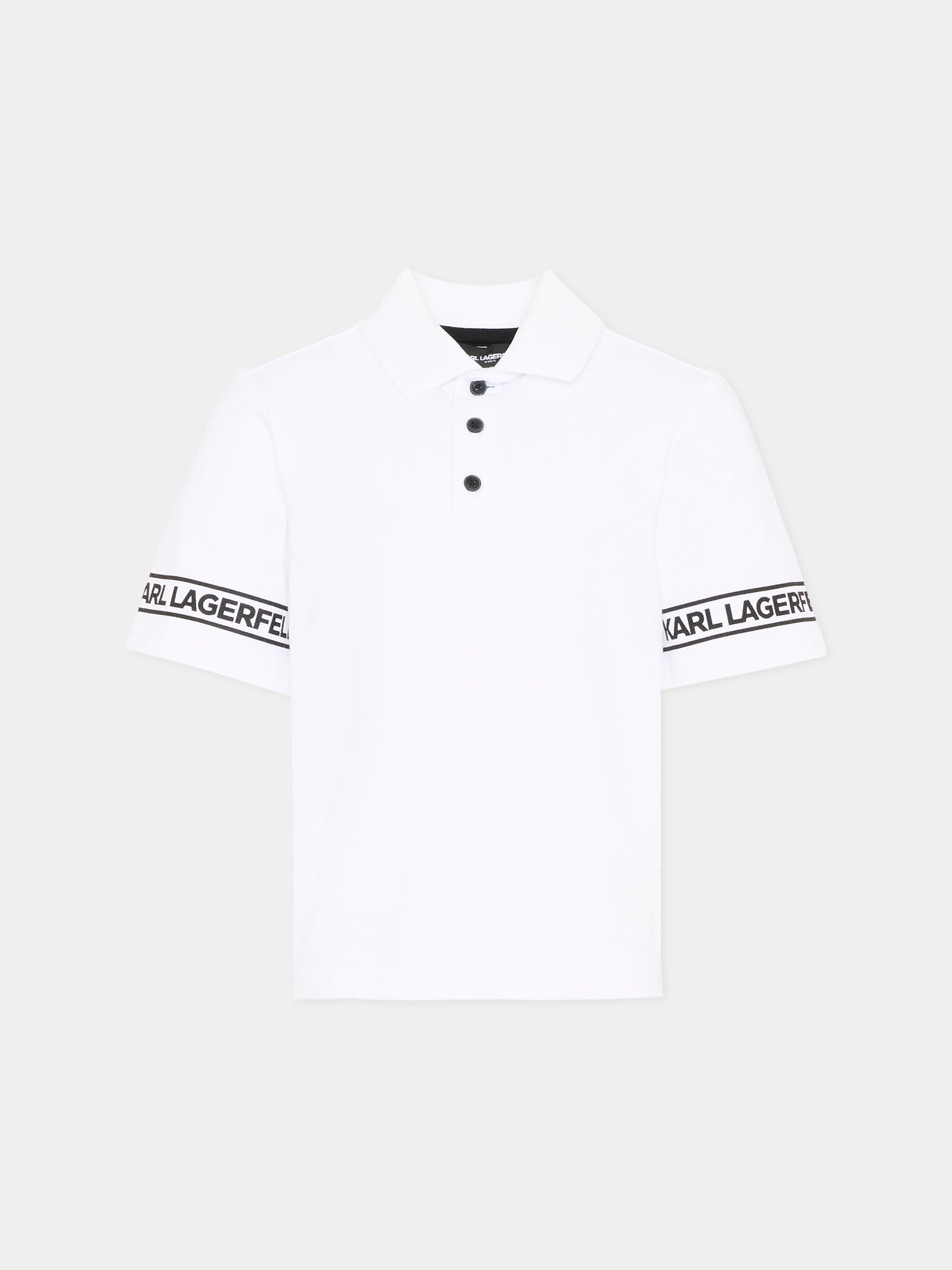 Polo bianca per bambino con logo,Karl Lagerfeld Kids,Z31099 10P