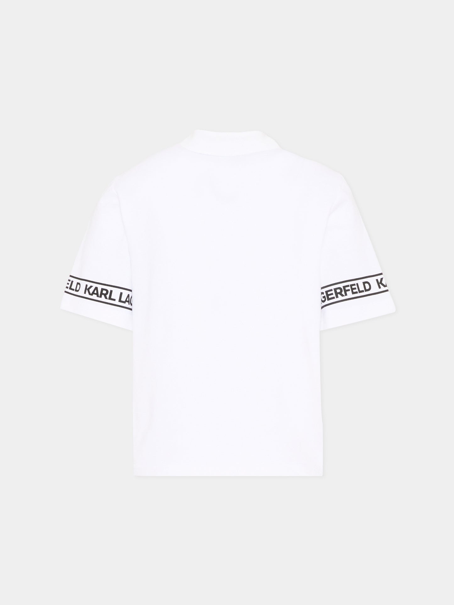 Polo bianca per bambino con logo,Karl Lagerfeld Kids,Z31099 10P
