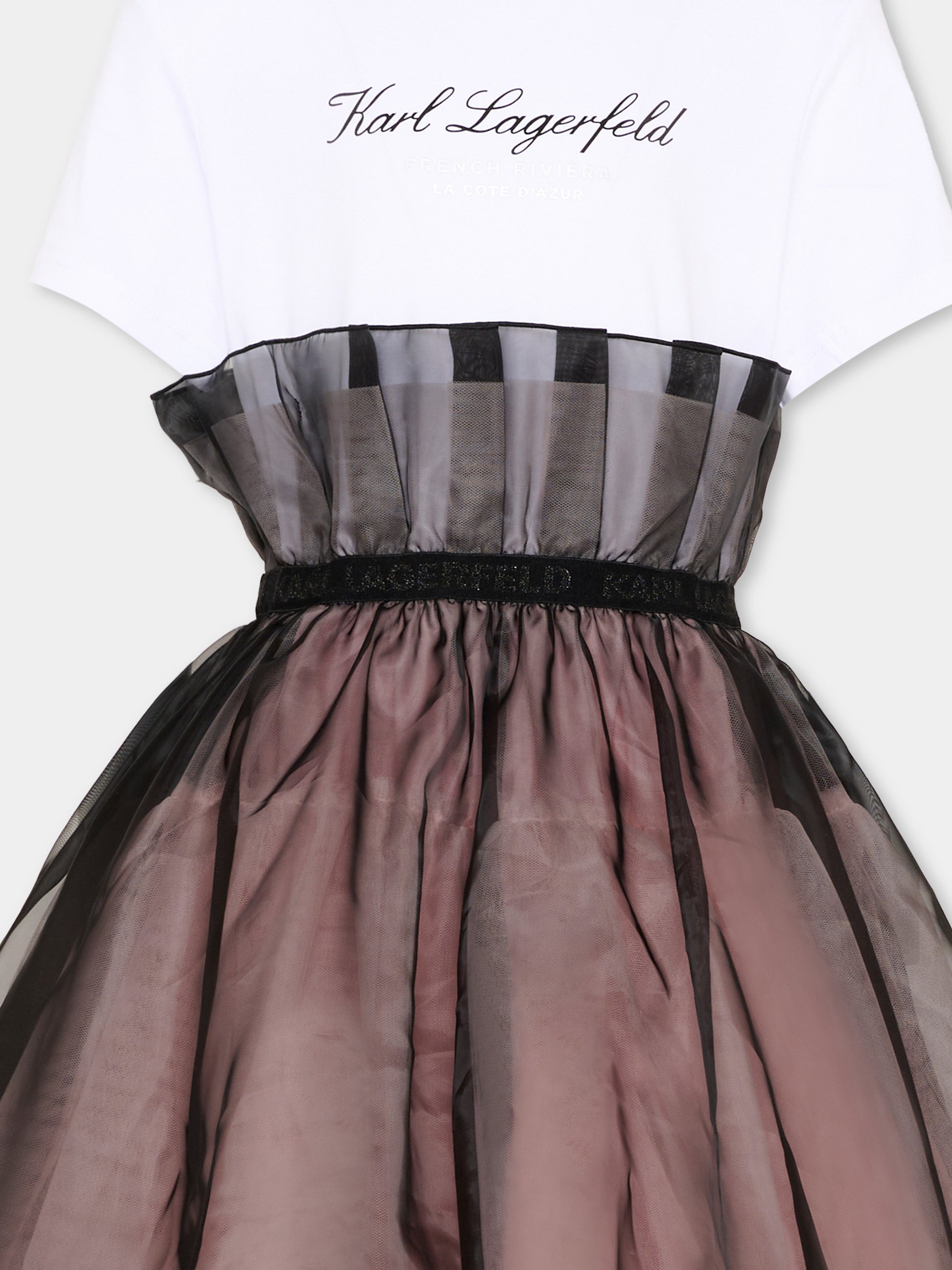 Abito multicolor per bambina con logo,Karl Lagerfeld Kids,Z31140 N54