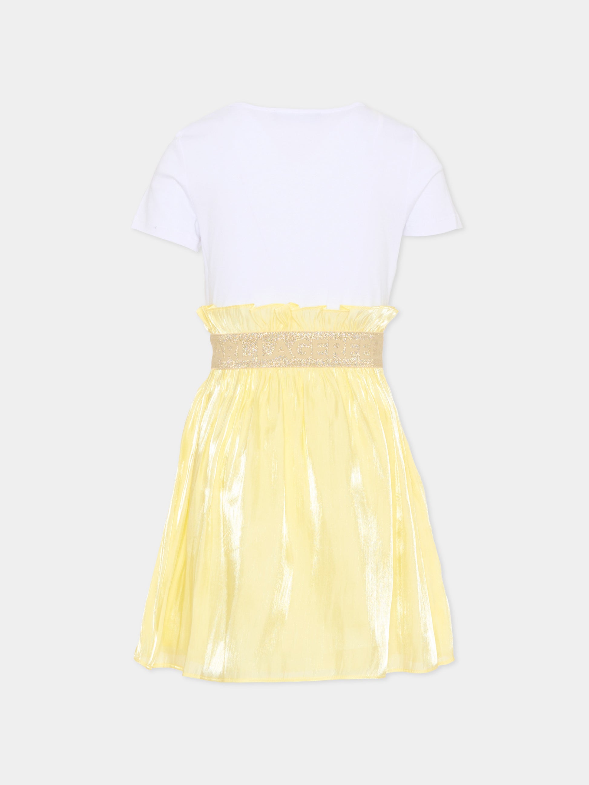 Vestito giallo per bambina con logo,Karl Lagerfeld Kids,Z31146 T01