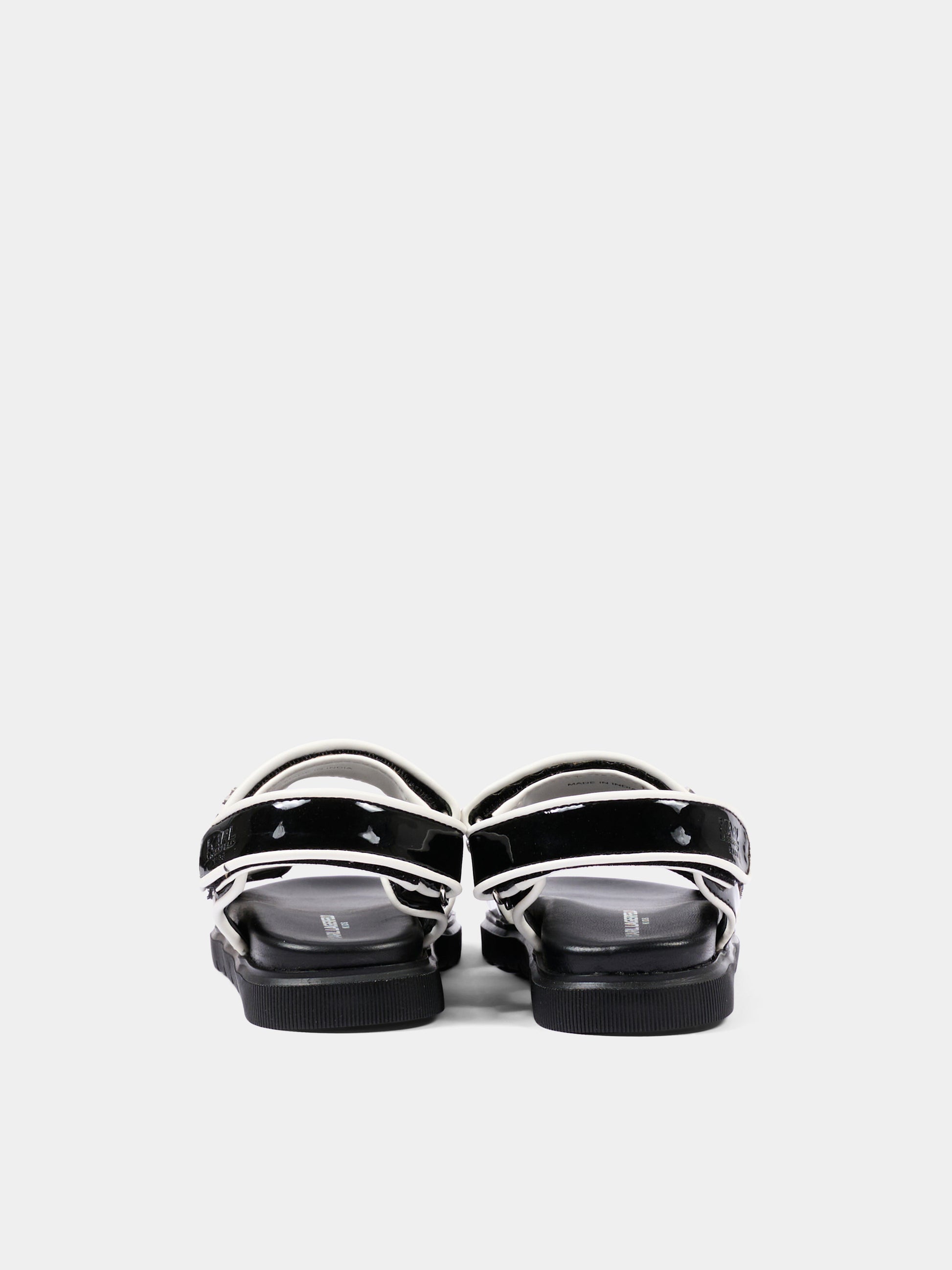 Sandali neri per bambina con Ikonik Karl e Choupette,Karl Lagerfeld Kids,Z31170 09B