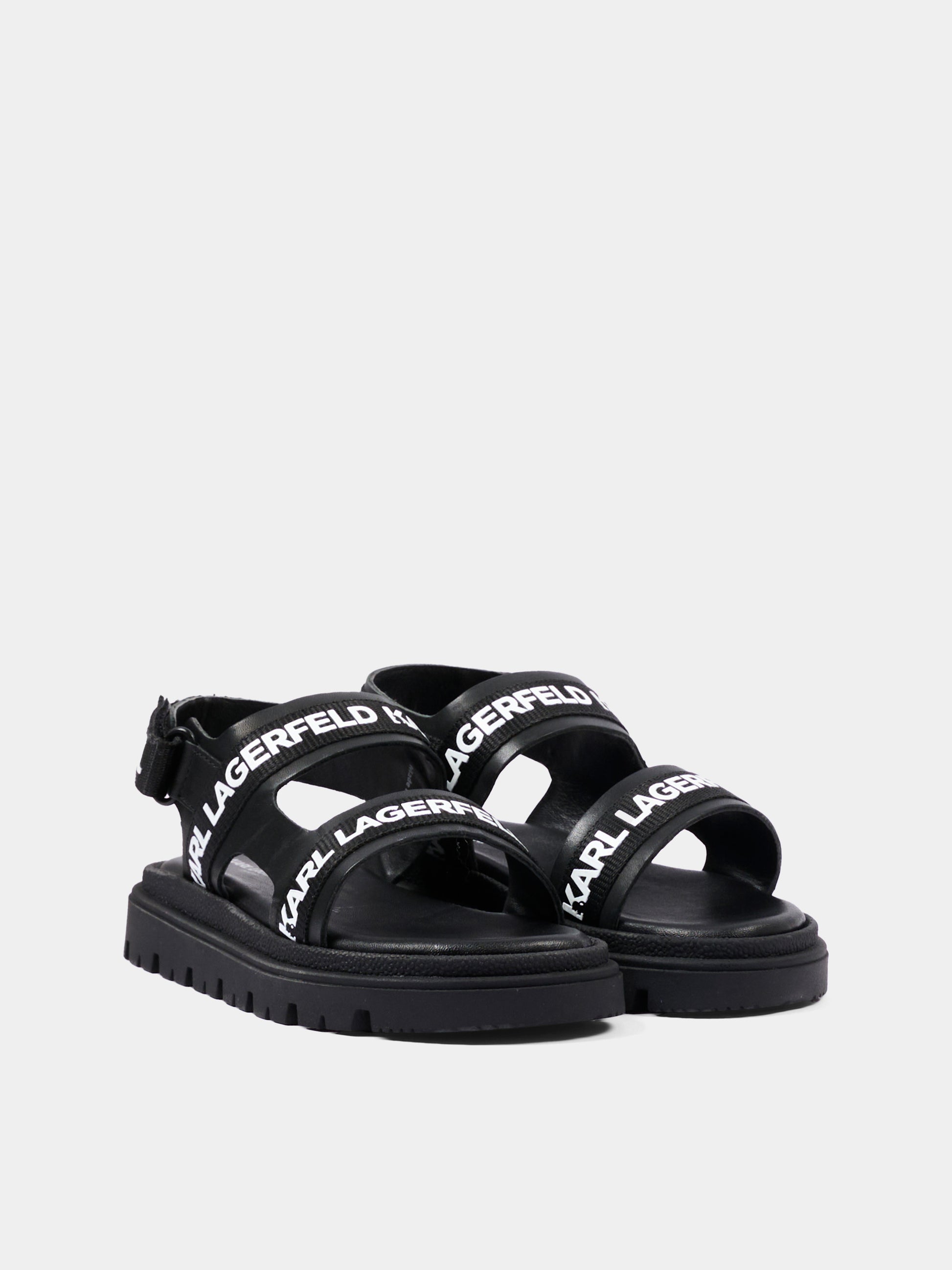 Sandali neri per bambino con logo,Karl Lagerfeld Kids,Z31176 09B