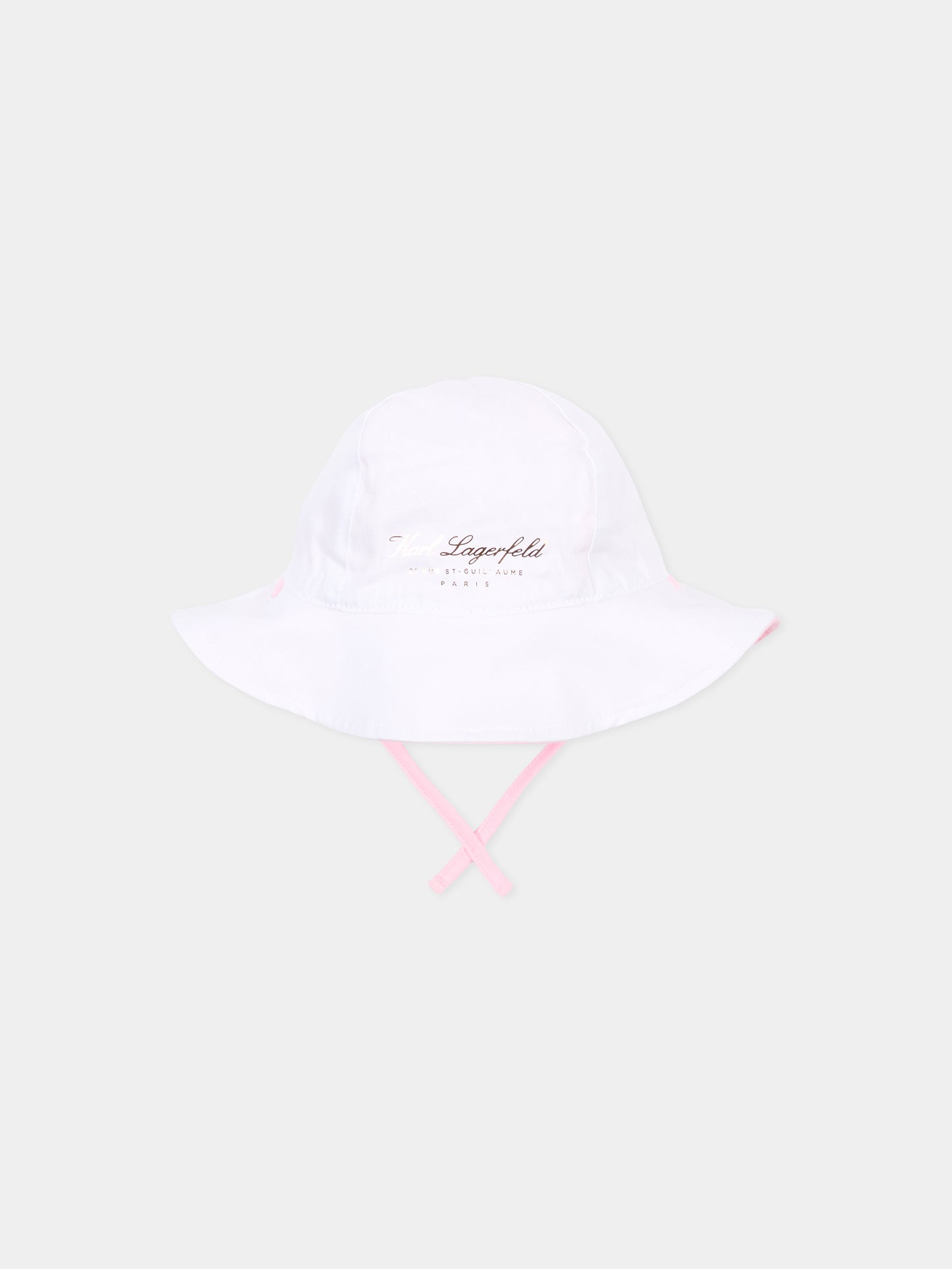 Cloche reversibile rosa per neonata con Choupette,Karl Lagerfeld Kids,Z31190 475