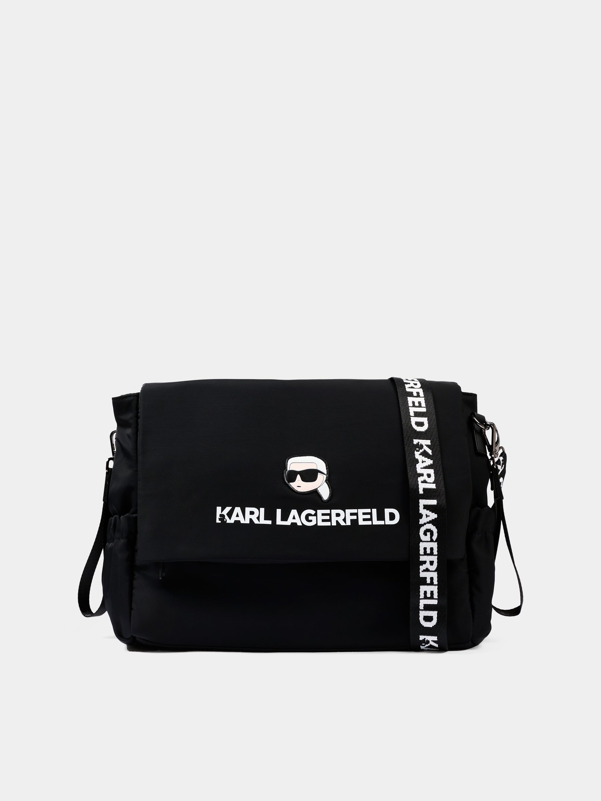 Borsa mamma nera per neonati con logo,Karl Lagerfeld Kids,Z31193 09B