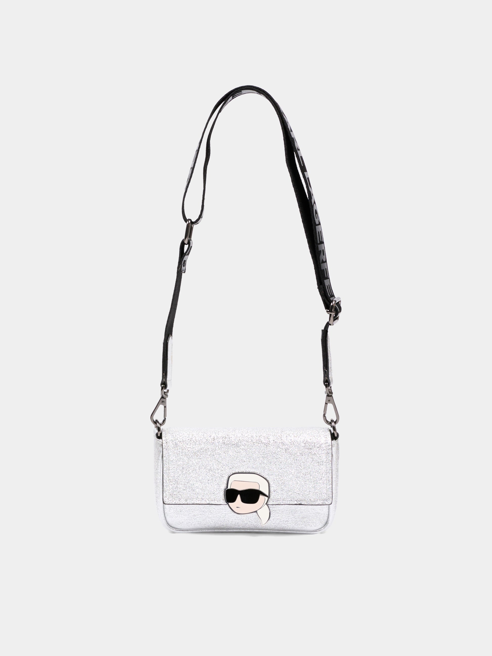 Borsa argento per bambina con Ikonik Karl,Karl Lagerfeld Kids,Z31218 016