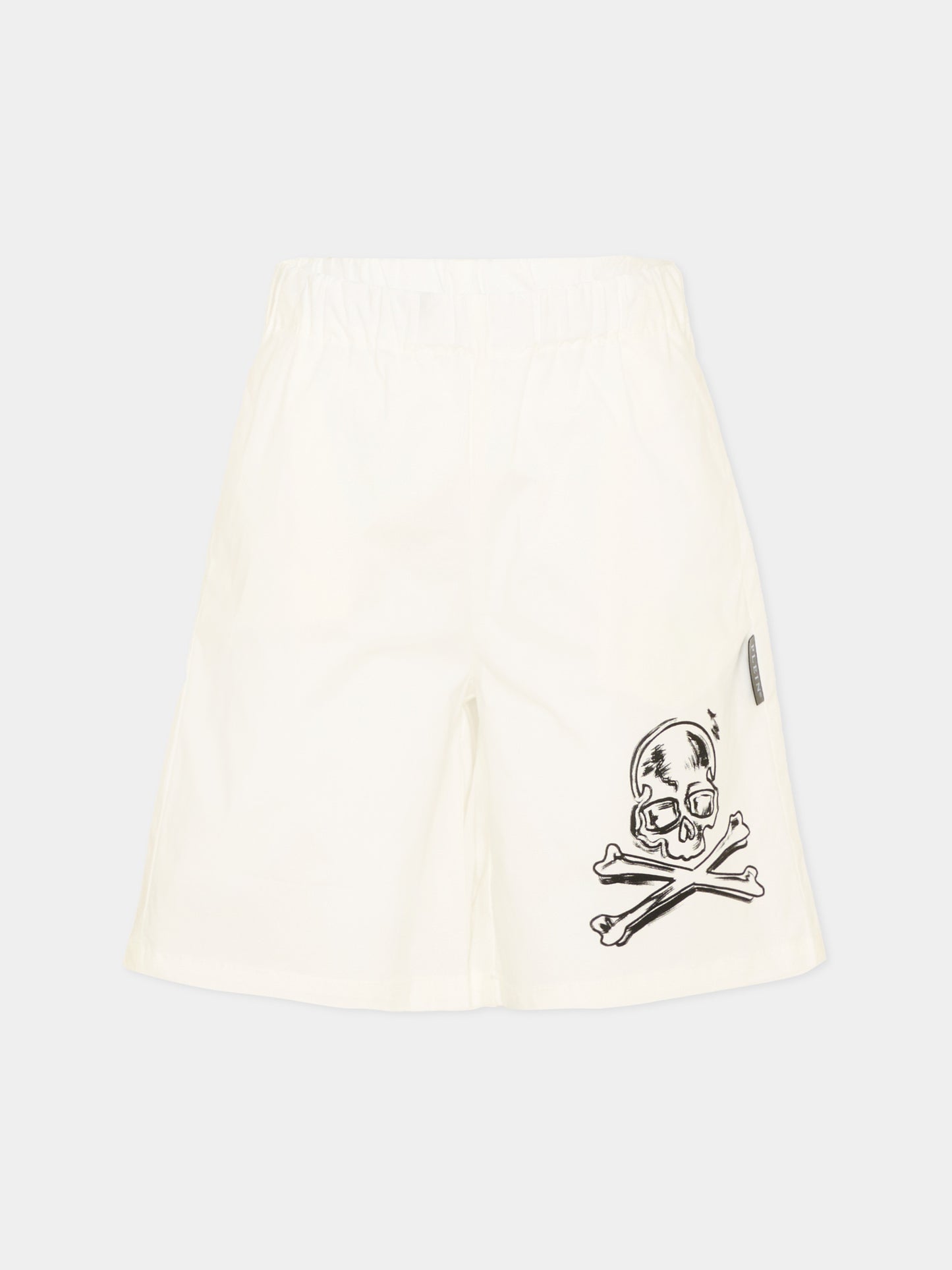 Shorts bianco con skull per bambino,Philipp Plein Junior,S6PHJBBE252 002