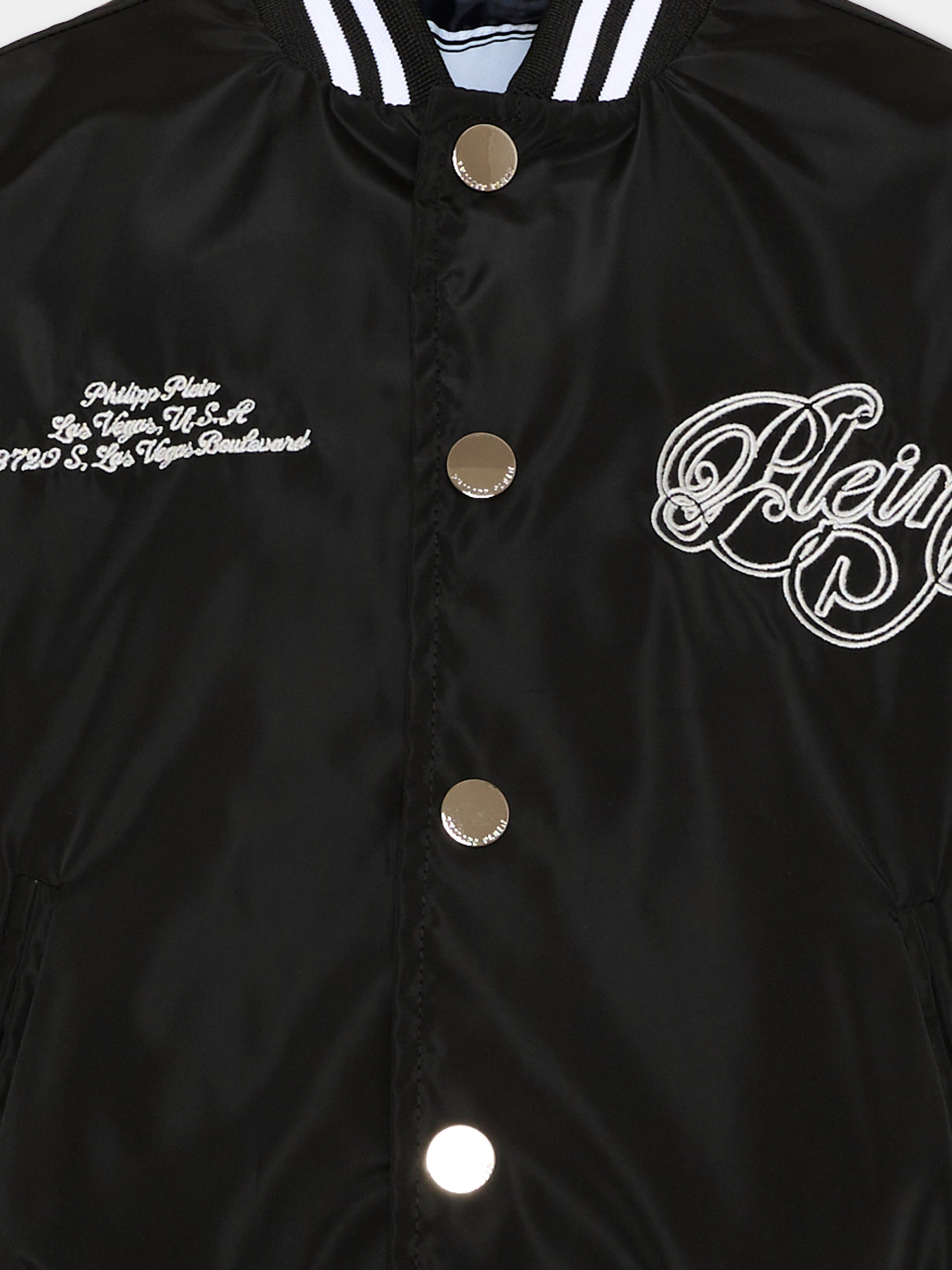 Bomber nero per bambino con orsetto,Philipp Plein Junior,S6PHJBBO059 110