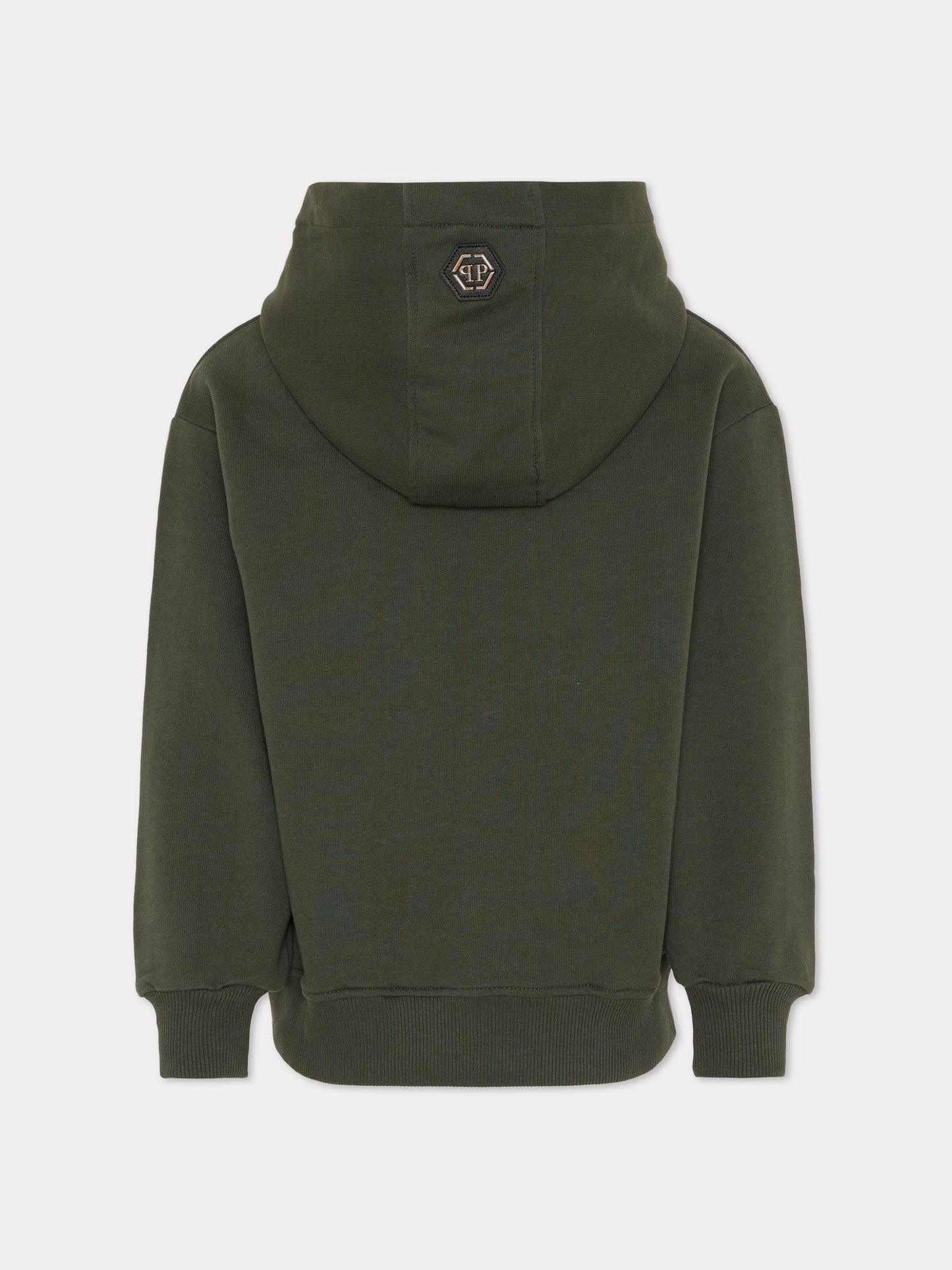 Felpa verde per bambino con orsetto,Philipp Plein Junior,S6PHJBHS067 082