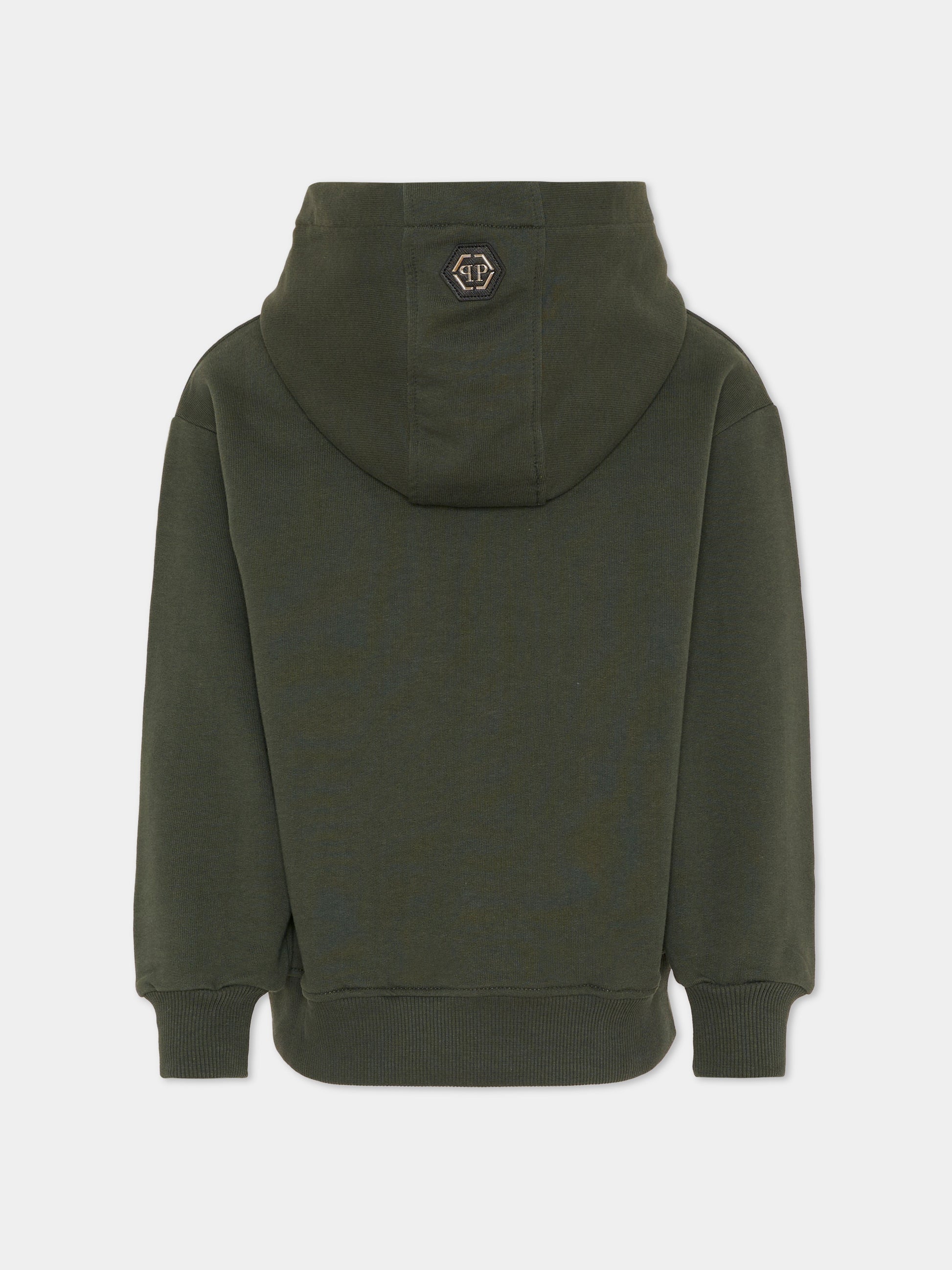 Felpa verde per bambino con orsetto,Philipp Plein Junior,S6PHJBHS067 082