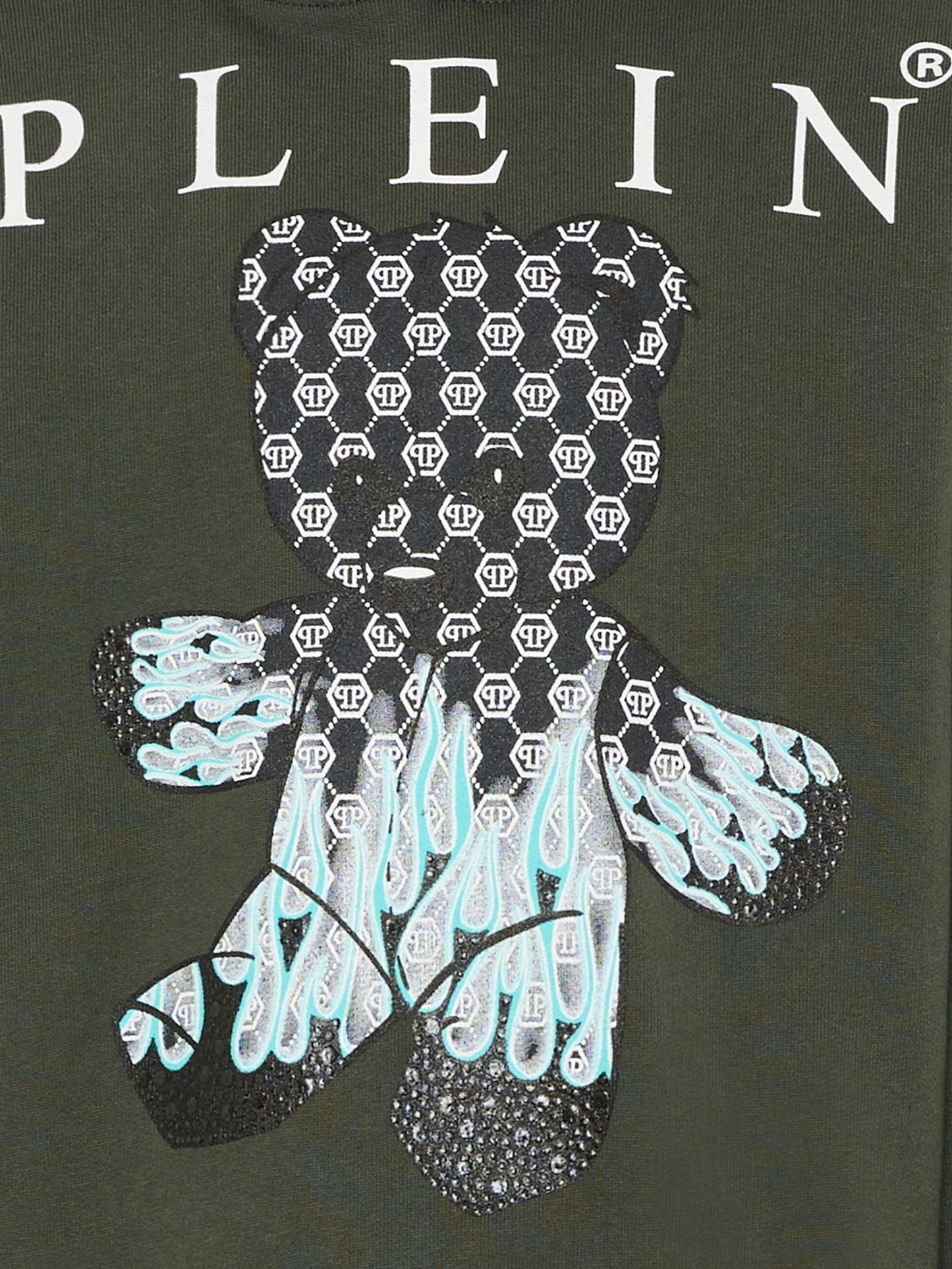 Felpa verde per bambino con orsetto,Philipp Plein Junior,S6PHJBHS067 082