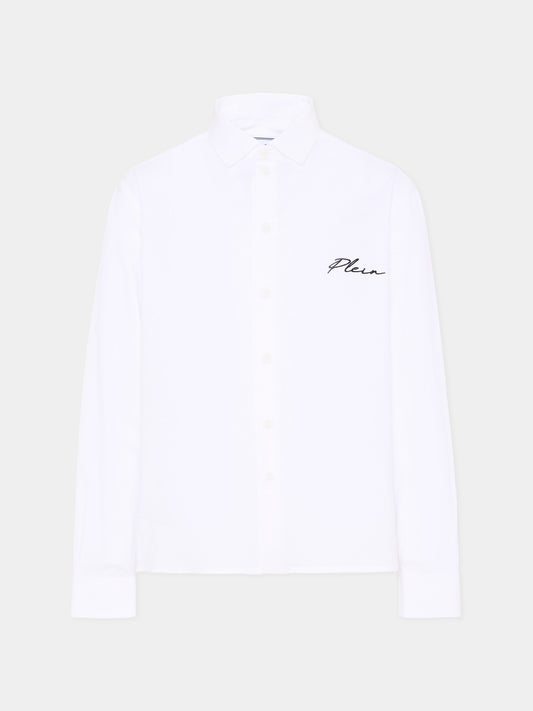 Camicia bianca per bambino con logo,Philipp Plein Junior,S6PHJBSI248 002