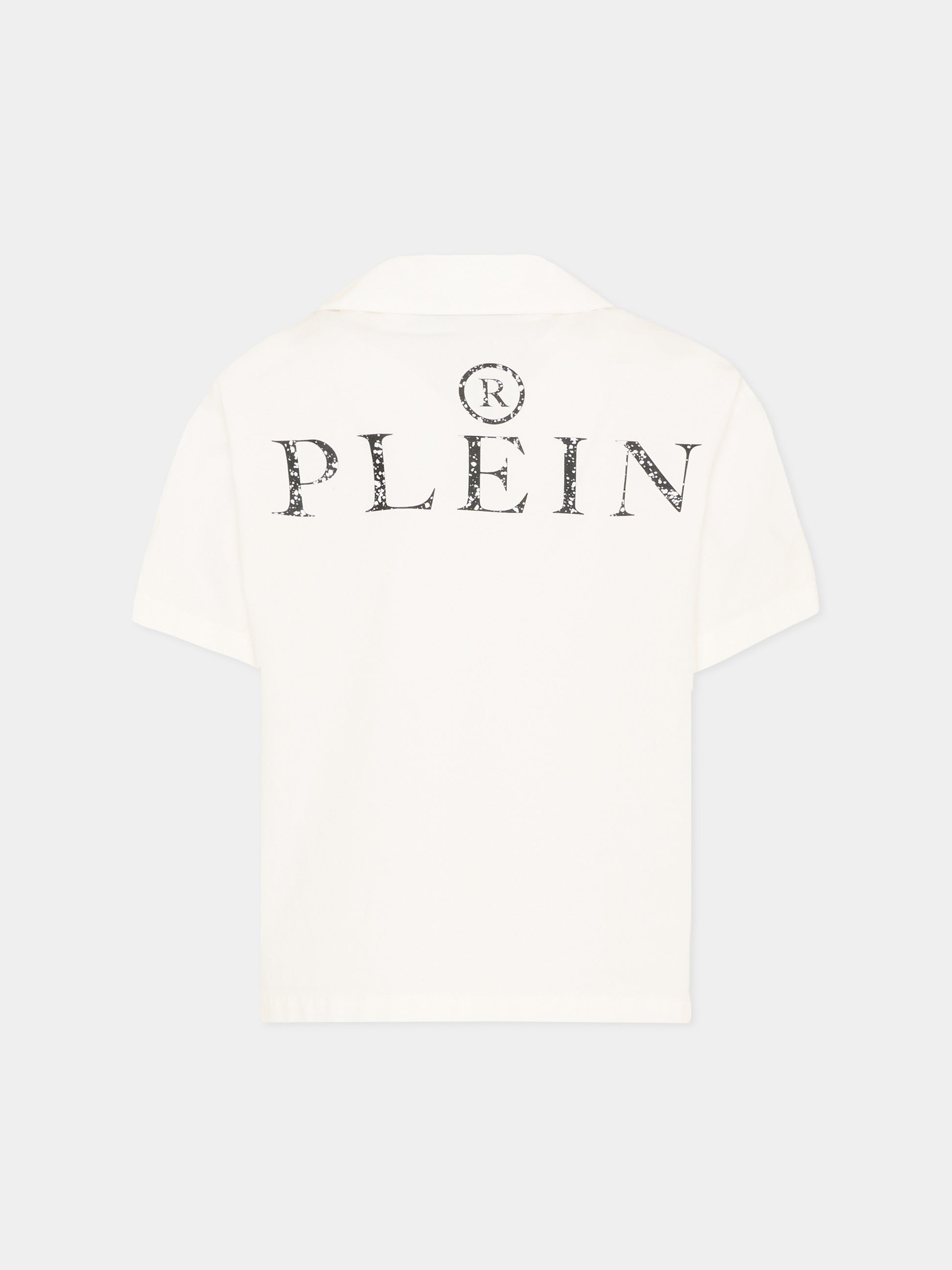 Camicia bianca per bambino con teschio,Philipp Plein Junior,S6PHJBSI253 002