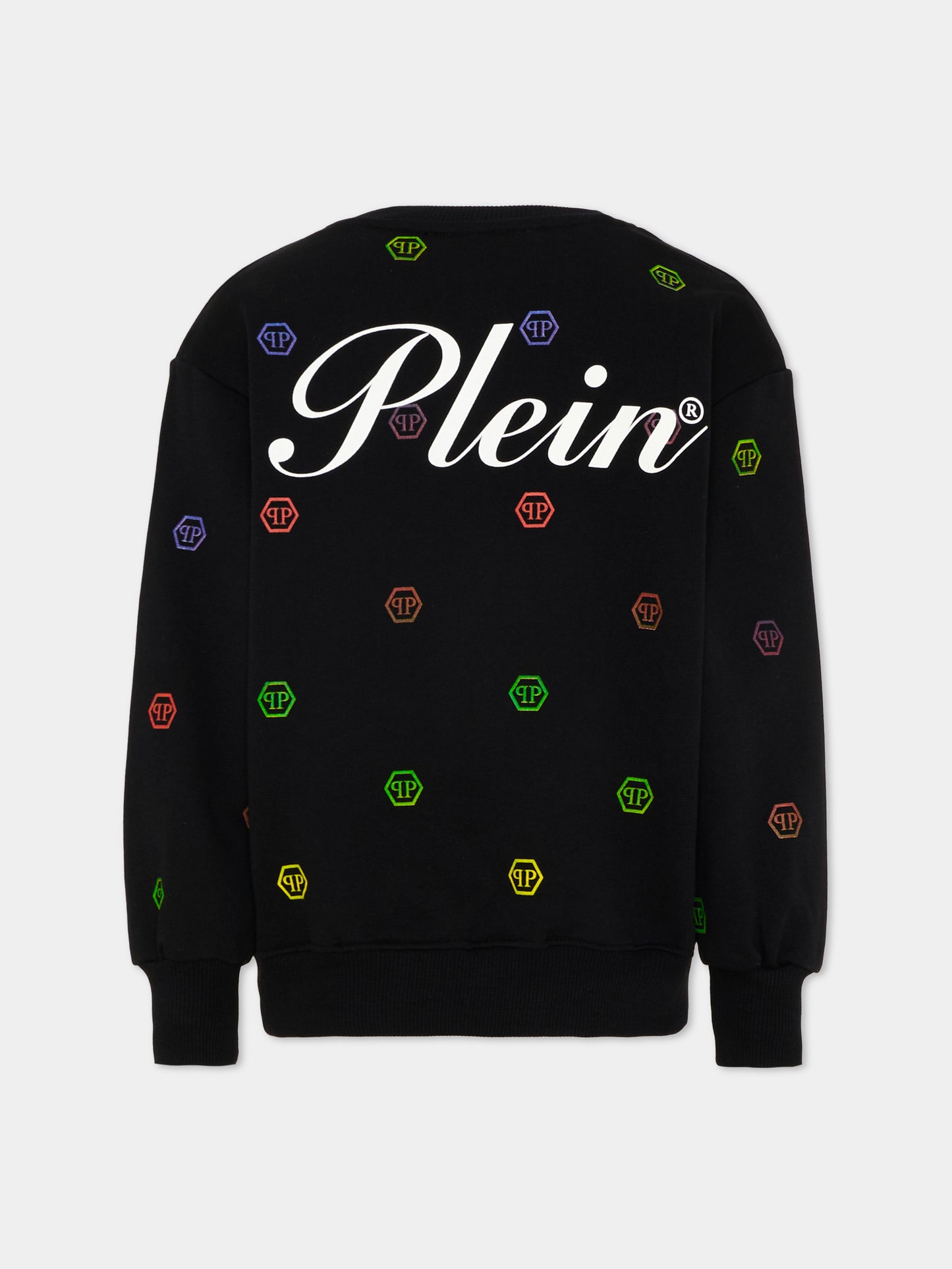Felpa nera per bambino con monogram,Philipp Plein Junior,S6PHJBSW009 110